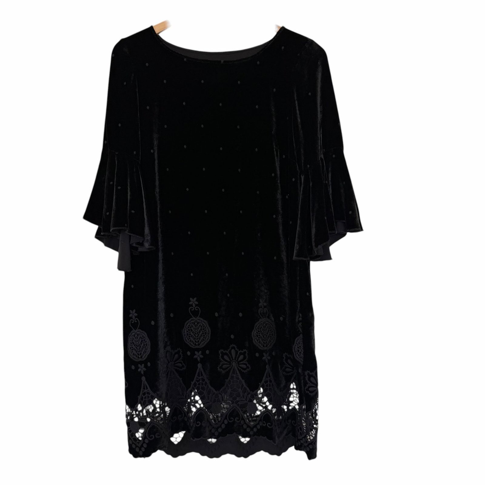 Other Johnny Was Roxanne Mini Dress Black Velour Lace Sz XS Size XS / US 0-2 / IT 36-38 - 1 Thumbnail