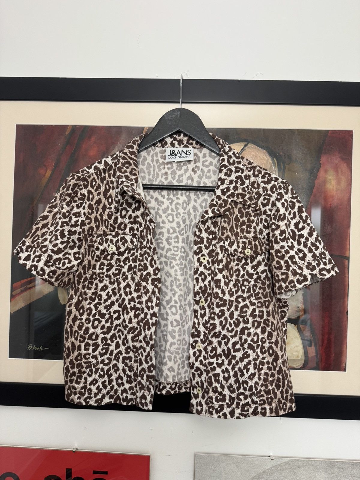 Dolce & Gabbana Vintage Y2k Rare DOLCE GABBANA Leopard Print Cropped Shirt Size S / US 4 / IT 40 - 3 Thumbnail