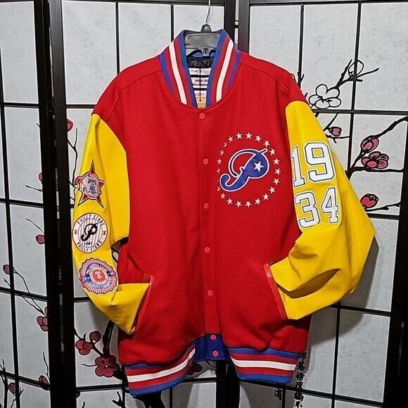 Image of Philly Stars Negro League Bomber Jacket Size 3Xl NWT in Red, Men's