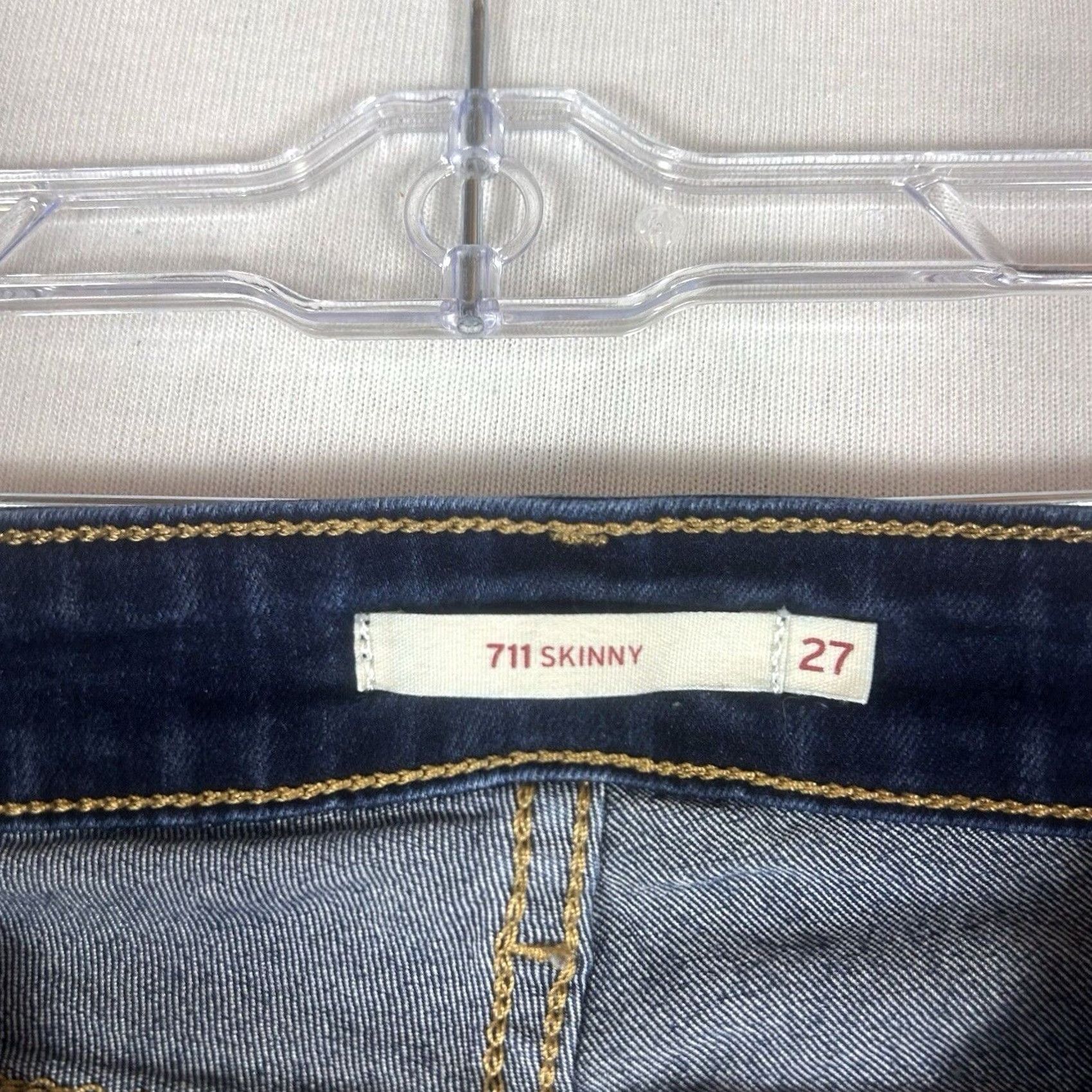 Levi's Levi’s 711 Skinny Jeans Womens 27 Mid-Rise Dark Wash Blue 5-Pocket Denim Pants Size 27" / US 4 / IT 40 - 3 Thumbnail