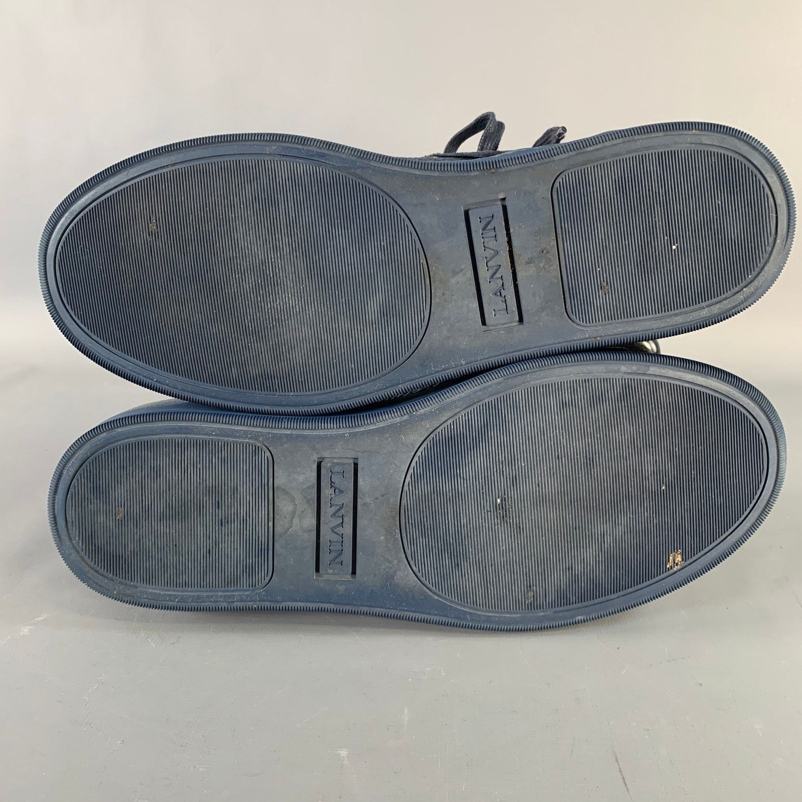 Lanvin LANVIN DBB1 Navy Black Color Block Leather Low Top Sneakers Size US 8 / EU 41 - 6 Thumbnail