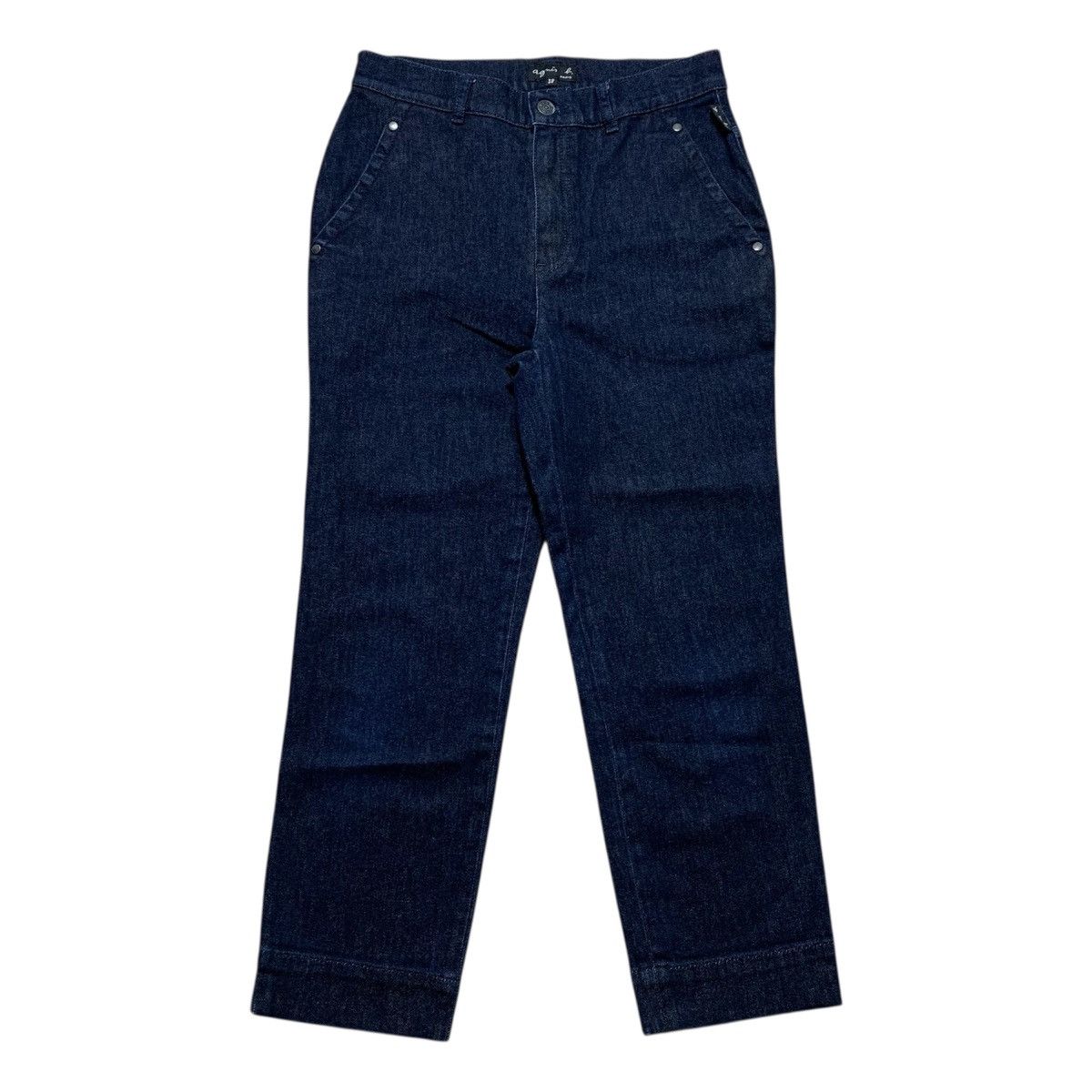 agnes b. Agnes B Dark Blue Jeans Leather Logo Patch On Back Size 27" / US 4 / IT 40 - 1 Thumbnail