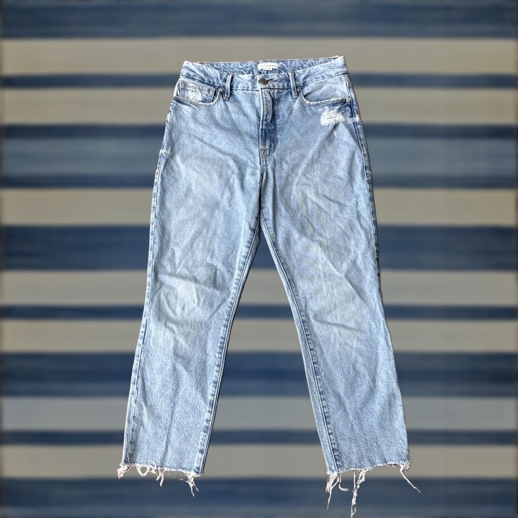 Good American VINTAGE Good American Jeans Distressed Frayed Hem Jeans Women’s 6/28 Light Wash City 90s Mens Girls Size 28" / US 6 / IT 42 - 1 Thumbnail
