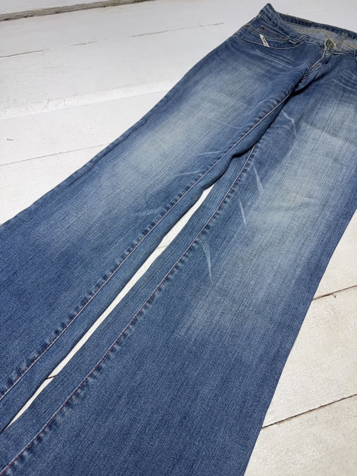 Diesel 90s Retro Y2K Diesel Industry Y2K Bootcut Flared Jeans Denim Size 30" / US 8 / IT 44 - 4 Thumbnail