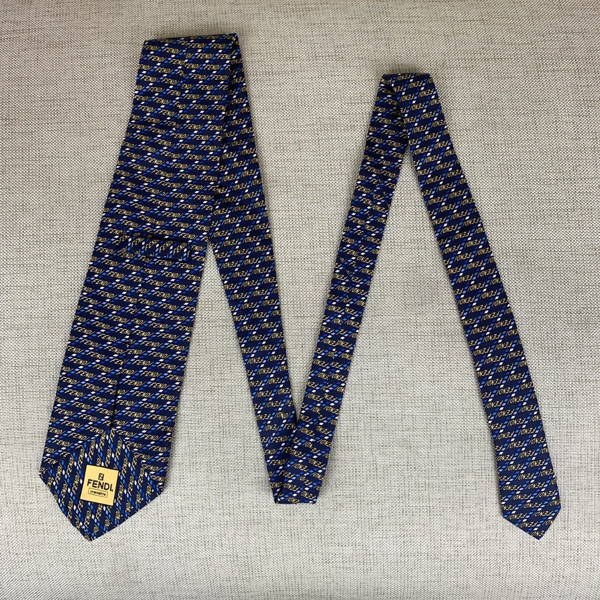 Fendi Fendi Full Print Silk Tie Caravatte Size ONE SIZE - 2 Thumbnail