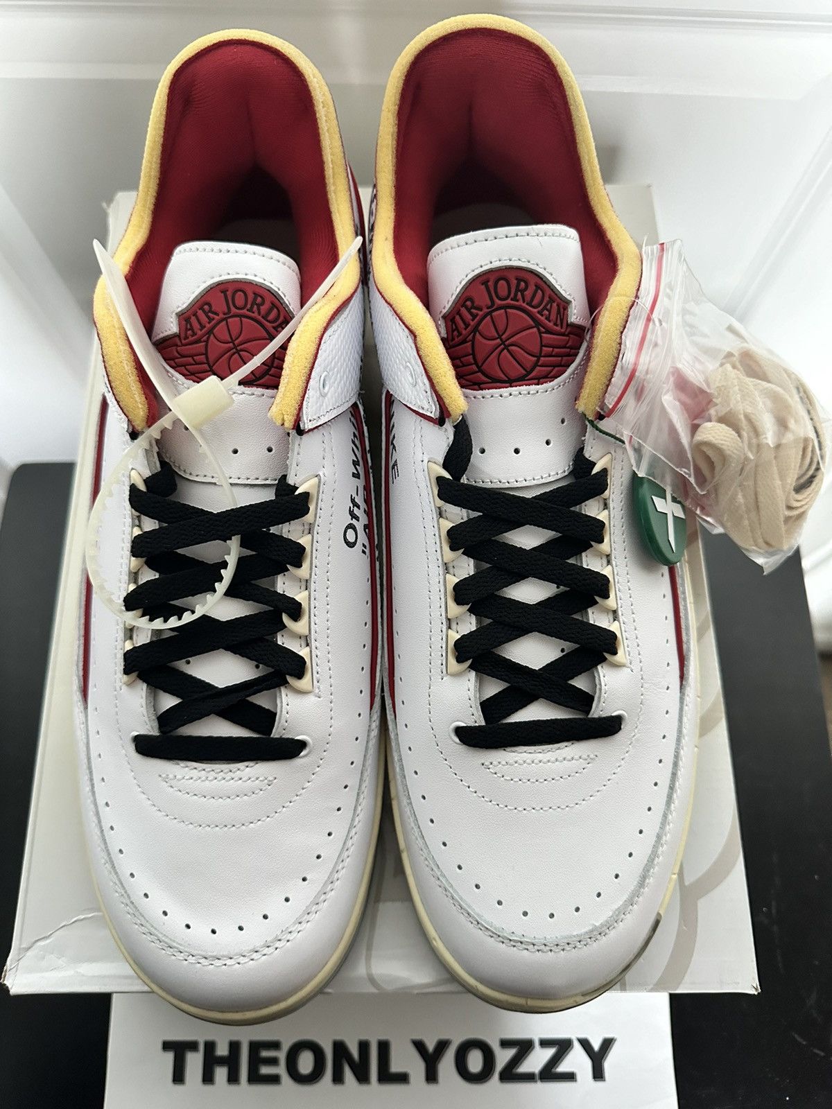 image of Jordan Off White Jordan 2 Retro Low Sp Off-White White Red Shoes, Men's (Size 14)