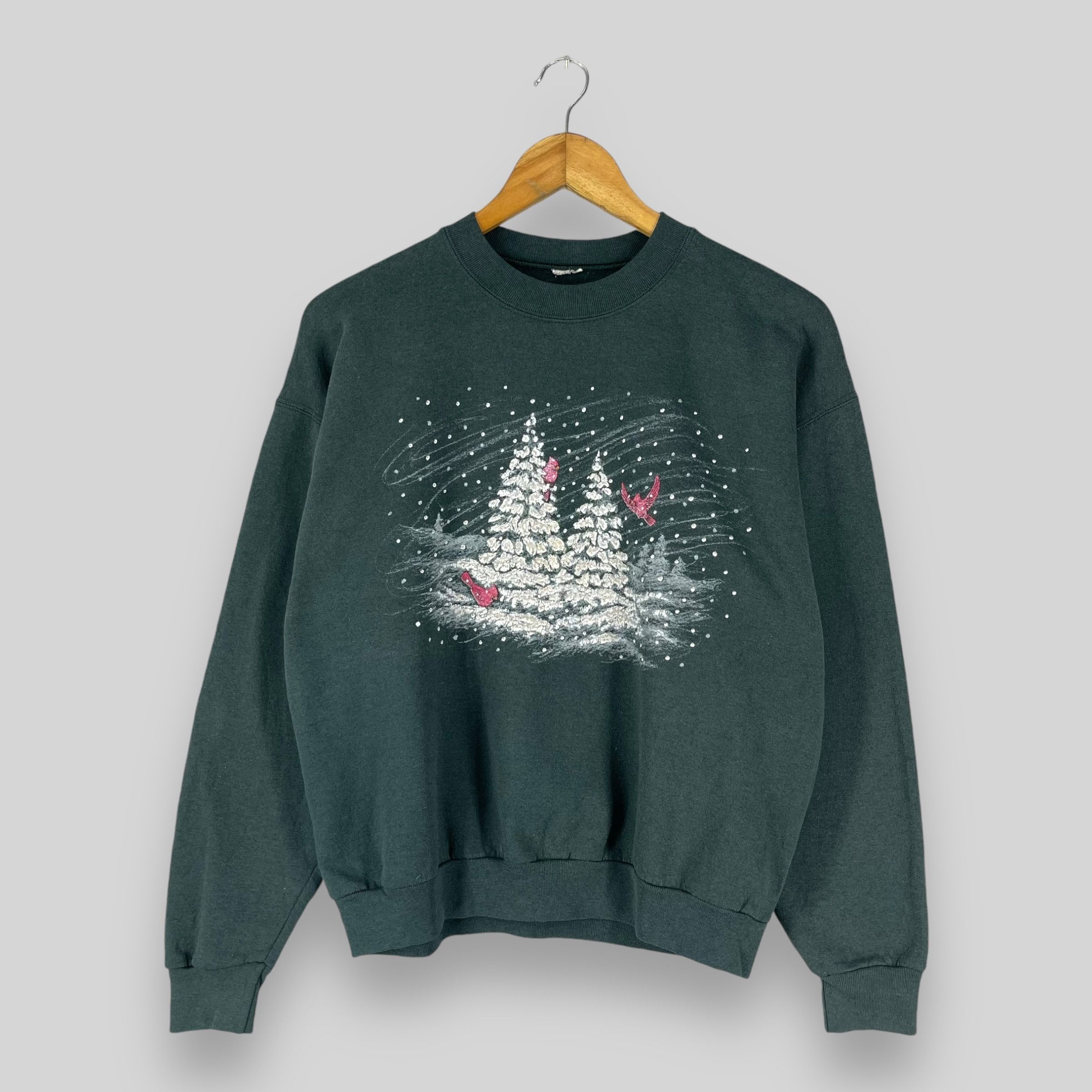 Vintage Vintage Y2K RED CARDINALS Icy Forest Printed Sweatshirt Size US M / EU 48-50 / 2 - 1 Thumbnail