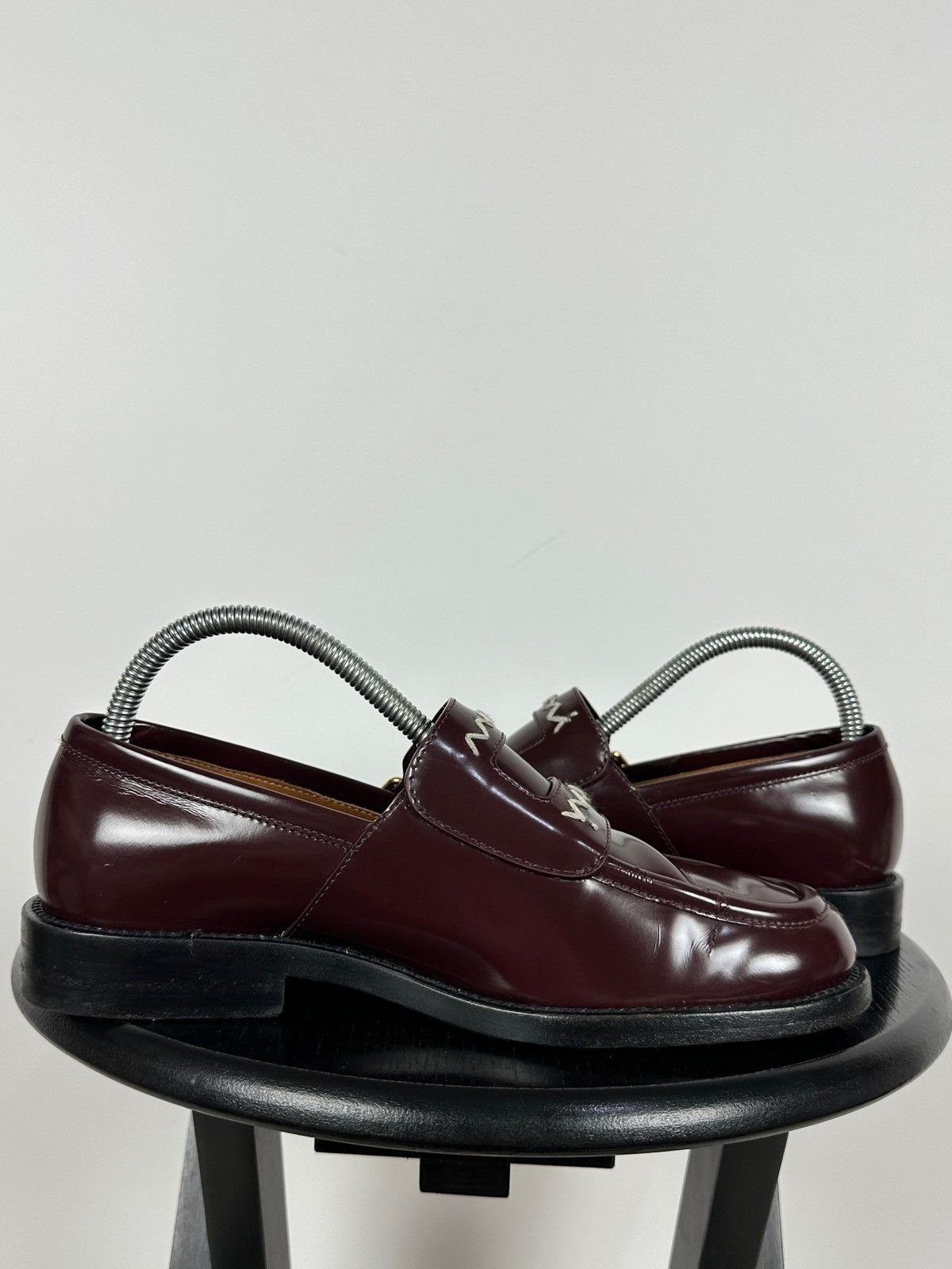 Marni Marni Bambi 3.0 Burgundy Leather Double Monk Strap Loafers Size US 8 / IT 38 - 11 Thumbnail