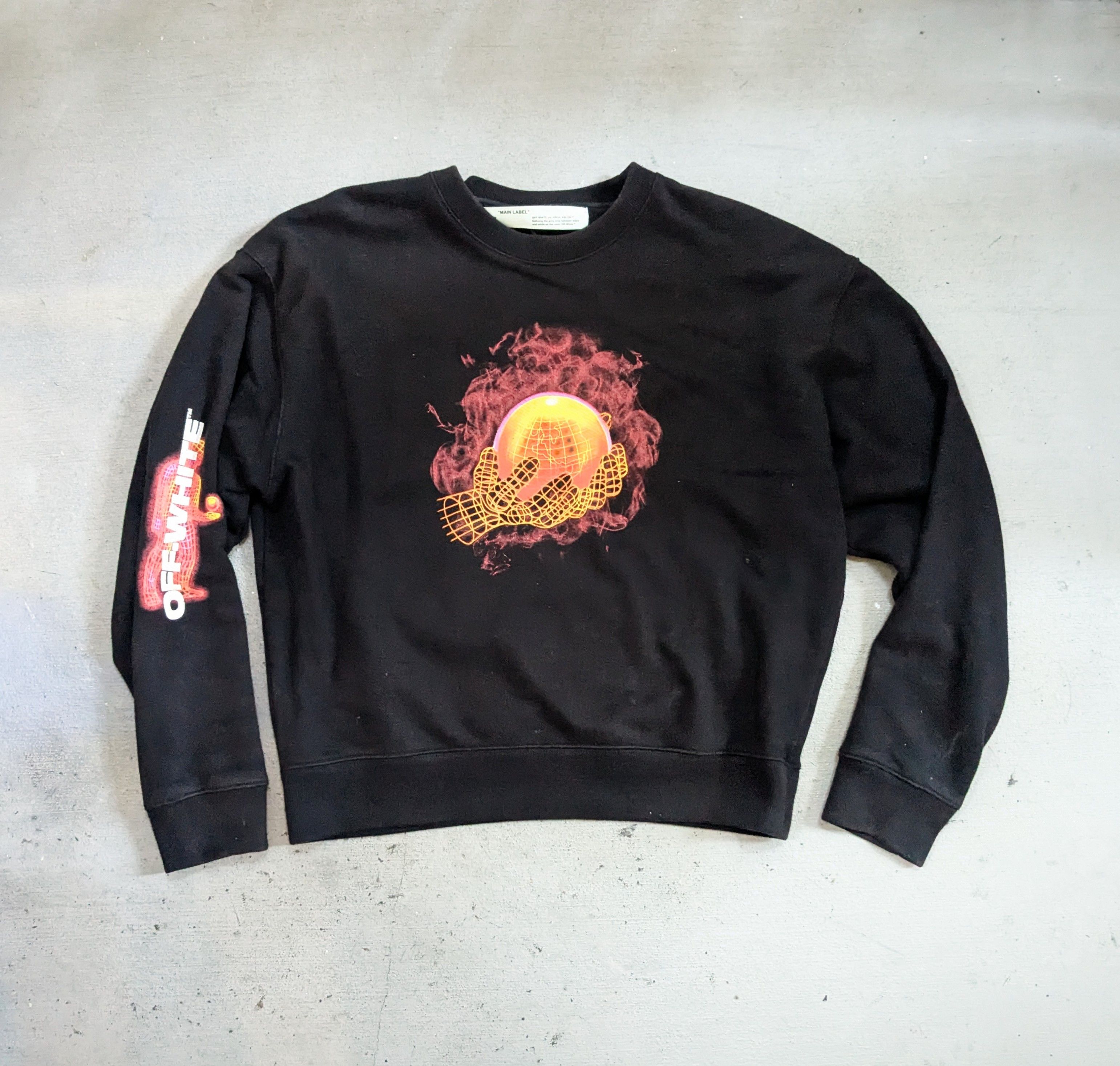 Off-White Off-White Hands & Planet Sweatshirt Crewneck Sweater Black Size US L / EU 52-54 / 3 - 1 Thumbnail