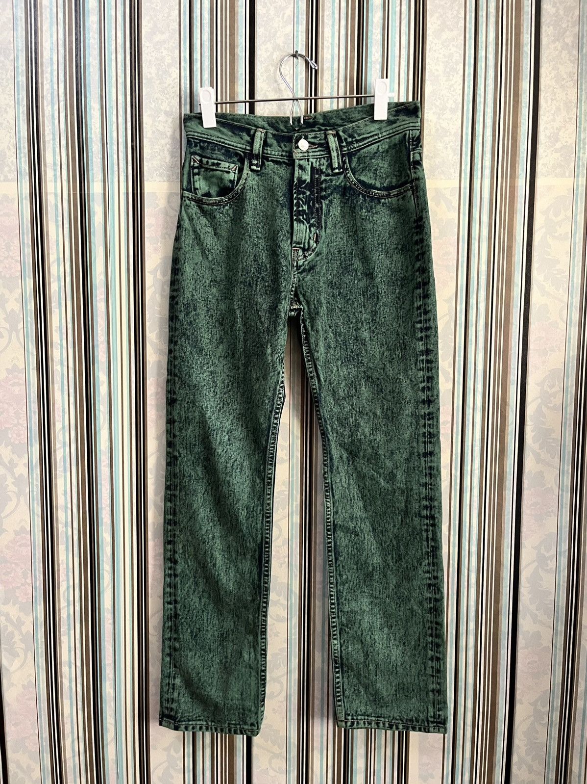 Japanese Brand 1990s RNA inc acidwash green #D4 Size US 27 - 2 Thumbnail