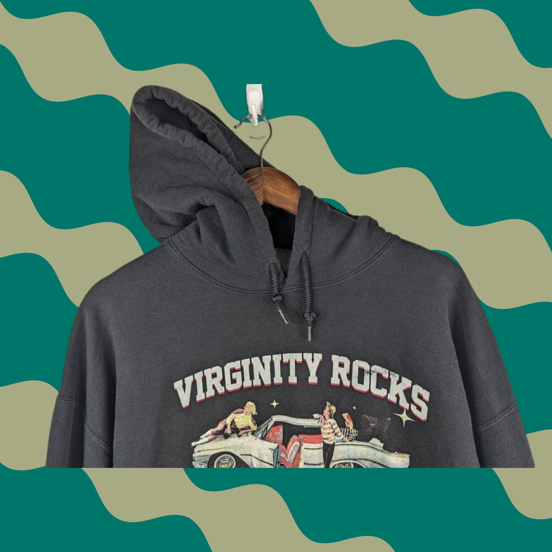 Vintage Duncan Hoodie Mens XL Black Virginity Rocks - Danny Duncan Logo Graphic Pullover with Hooded Pockets Crew Neck Sweatshirt Streetwear Car Theme Size US XL / EU 56 / 4 - 1 Thumbnail