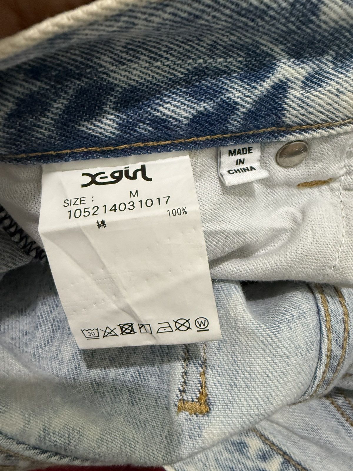 If Six Was Nine Japanese Brand X-Girl Acid Wash Denim Straight Slim Size US 29 - 11 Thumbnail
