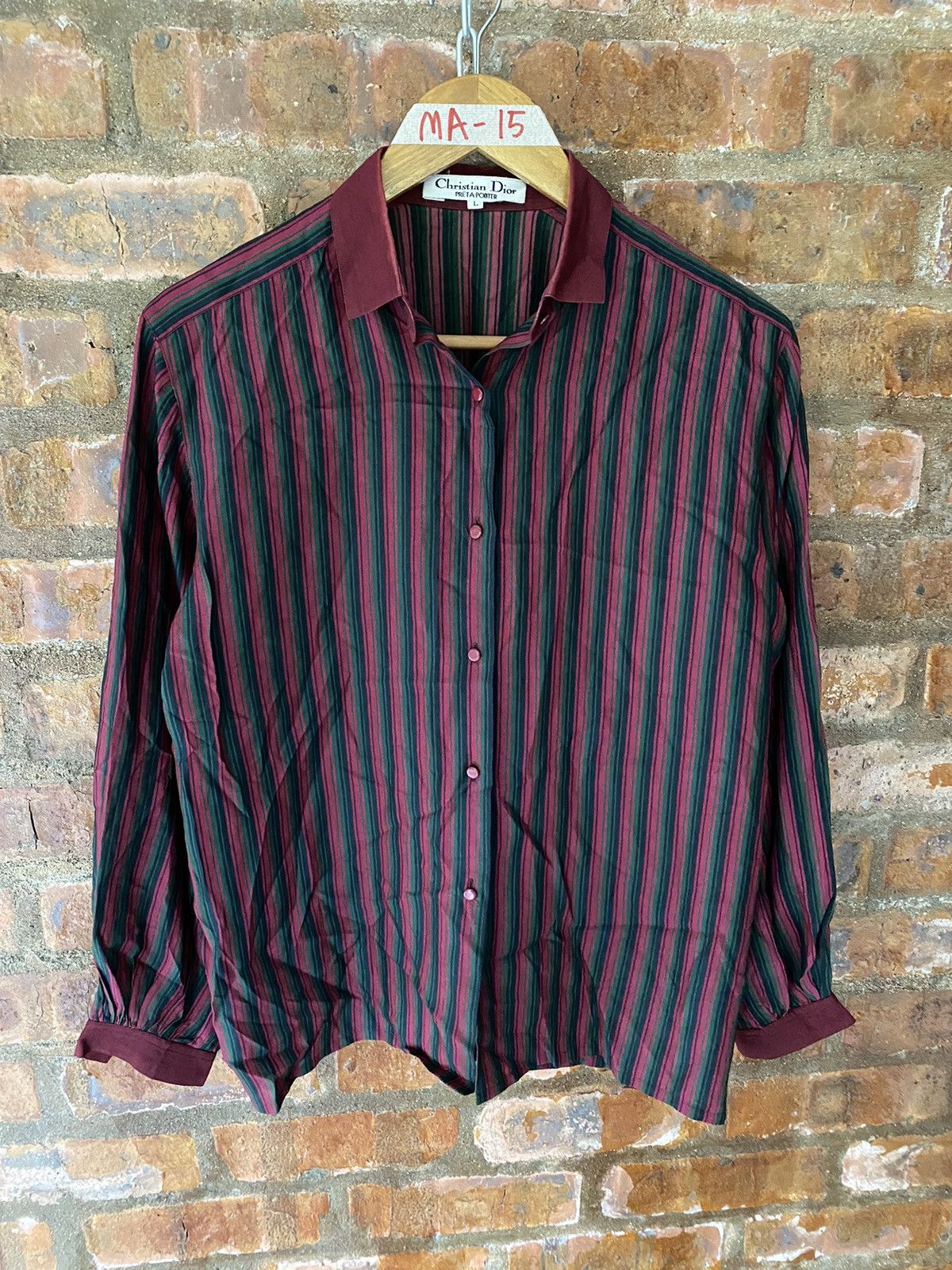 Dior 1990s Dior Ballon Stripe button up Size M / US 6-8 / IT 42-44 - 2 Thumbnail