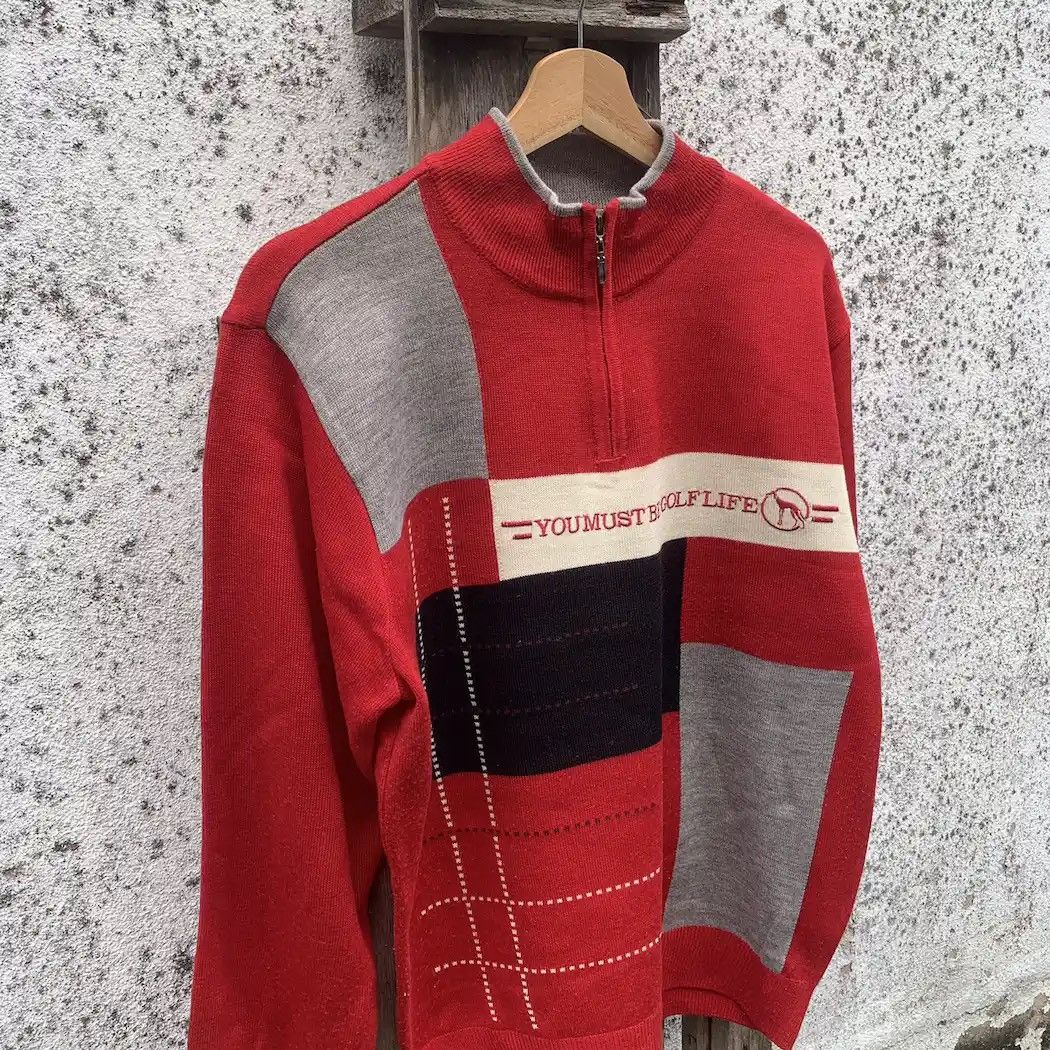 Japanese Brand × Vintage V.I.P Club Quarter Zip Sweater Jumper Pullover Size M Size US M / EU 48-50 / 2 - 2 Thumbnail