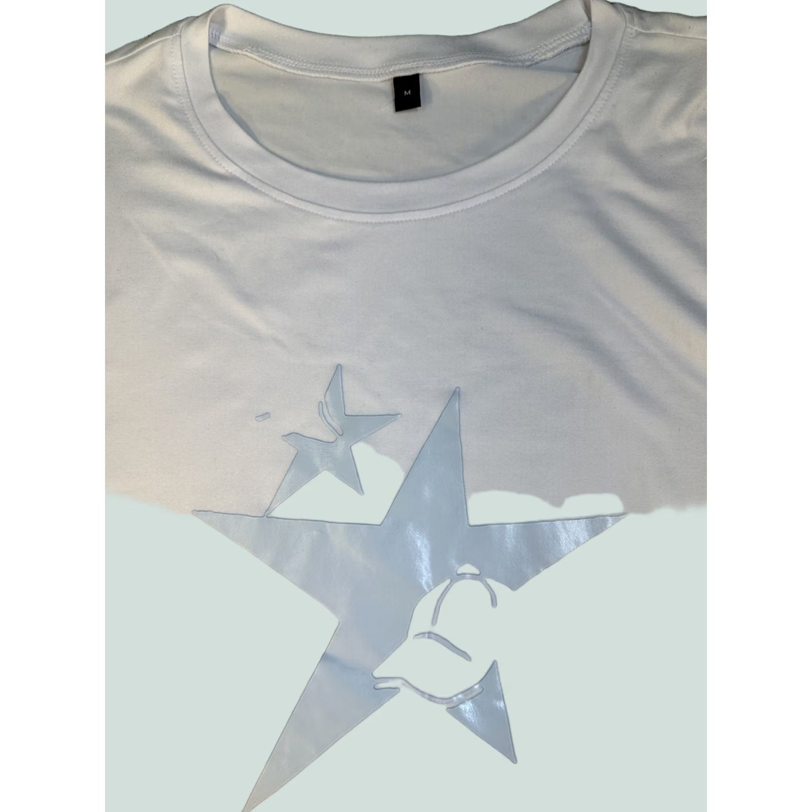 Shein Shein Men’s White Tee Short Star Blue M Shirt Mens Size US 31 - 1 Thumbnail