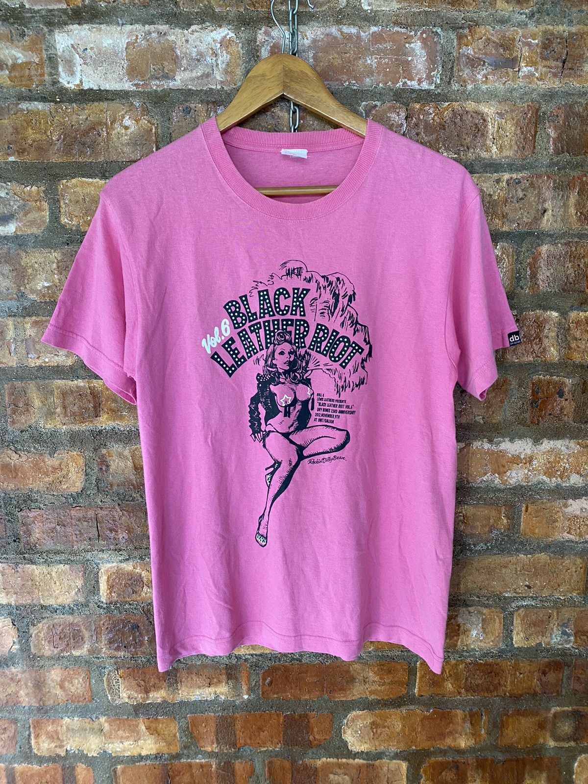 Dry Bones DRY BONES Black Leather Riot Pin-up girl tee Size US M / EU 48-50 / 2 - 2 Thumbnail