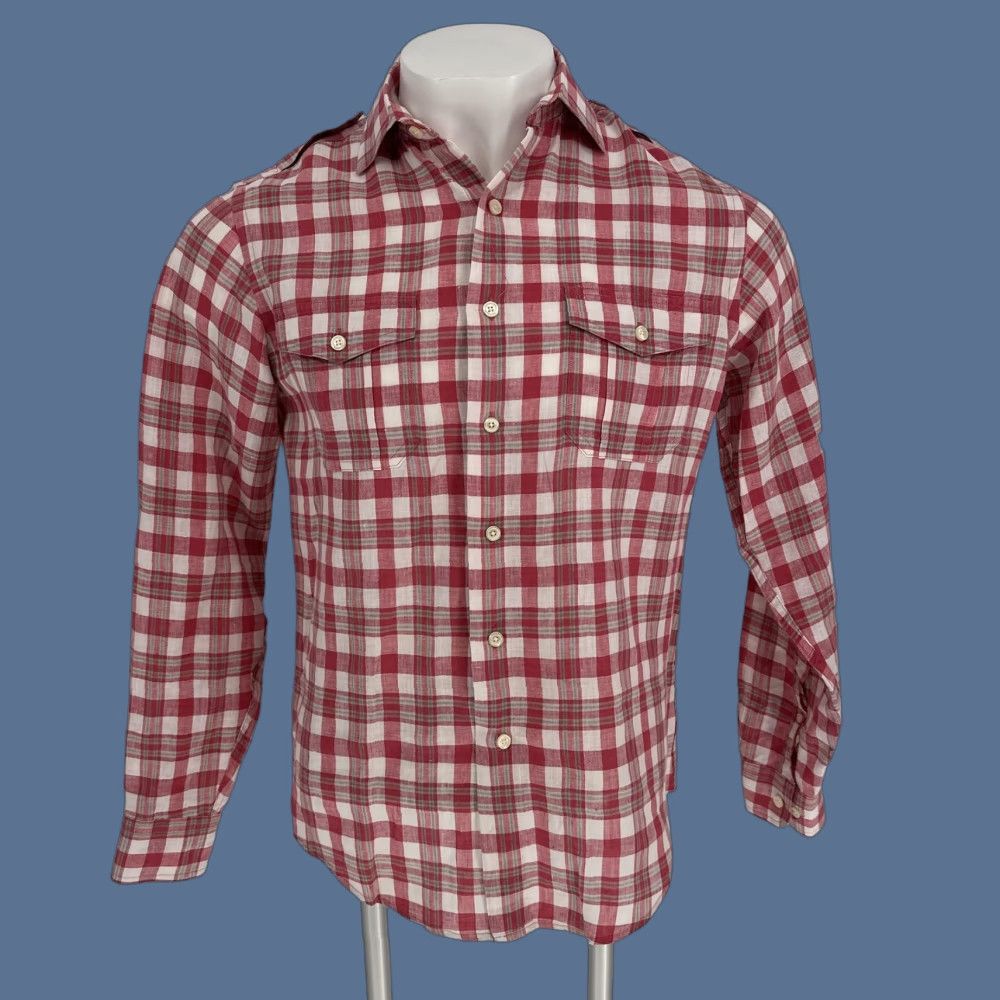 Brooks Brothers Brooks Brothers Shirt Mens Medium Red Plaid Linen Slim Fit Button Down Size US M / EU 48-50 / 2 - 1 Thumbnail