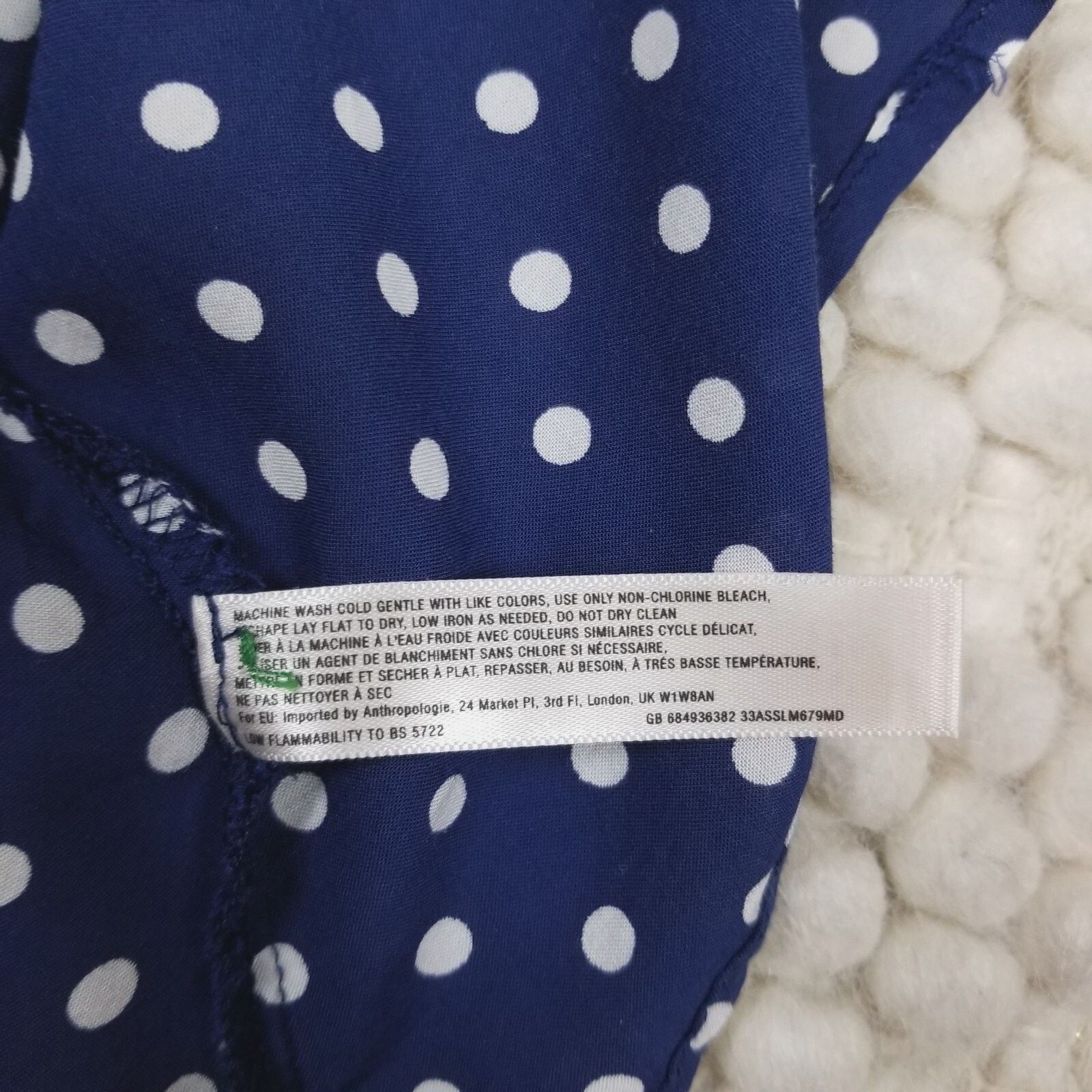 Anthropologie Anthropologie Lilka Polka Dot Dress Navy Blue Small Size S / US 4 / IT 40 - 10 Thumbnail