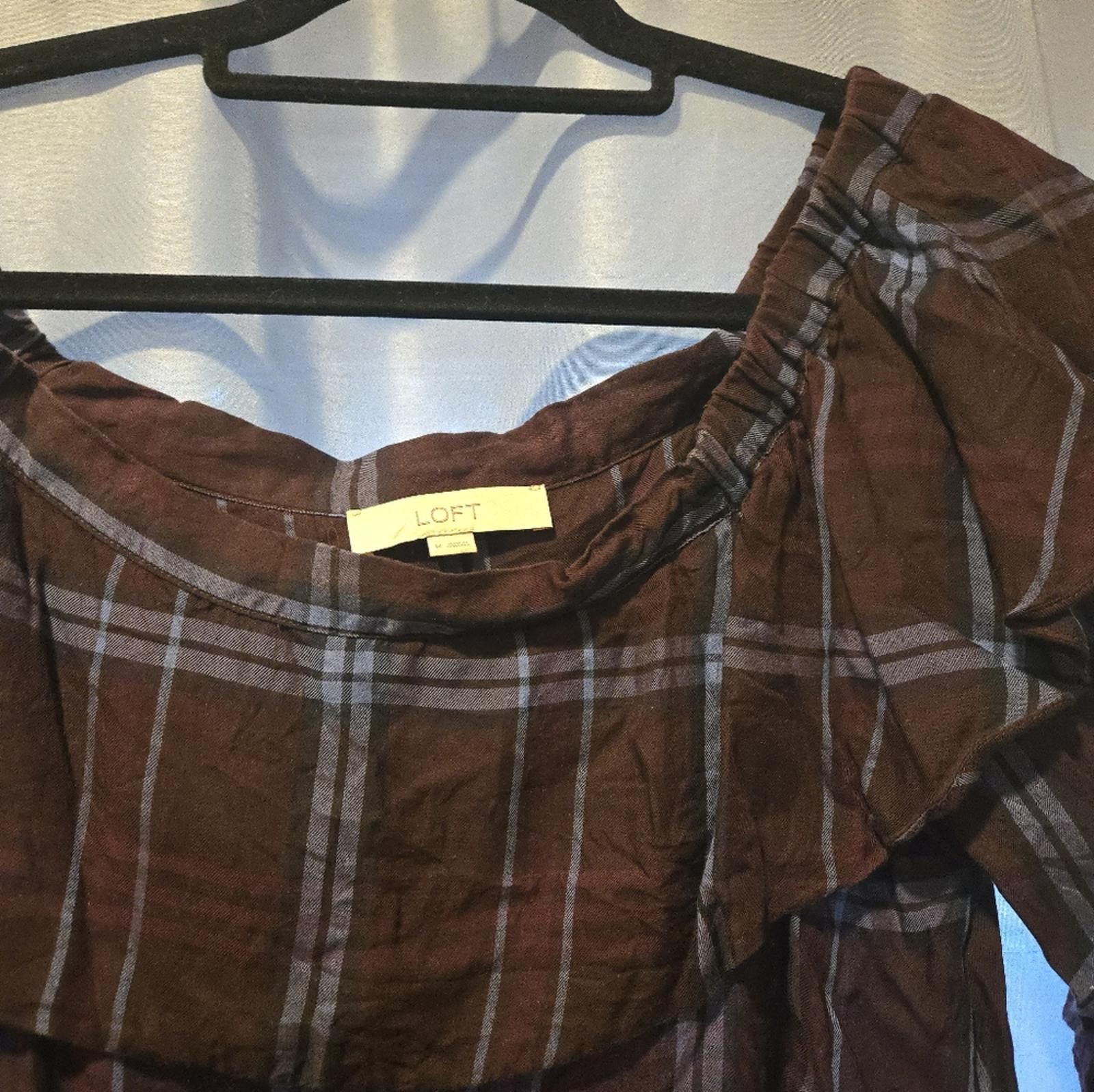 Designer Loft Plaid Blouse Size M / US 6-8 / IT 42-44 - 4 Thumbnail