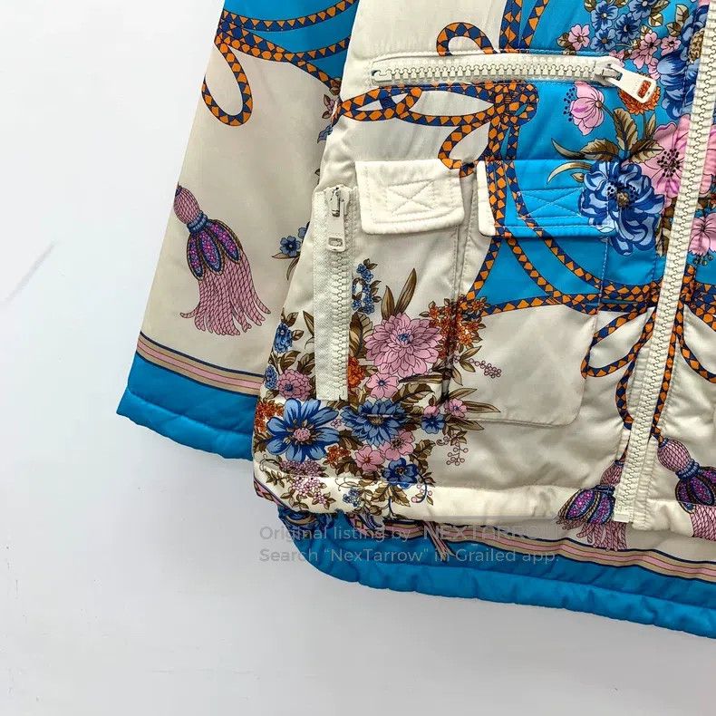 Gucci Gucci Multi-coloured floral print V-neck zipper long-sleev Size S / US 4 / IT 40 - 4 Thumbnail