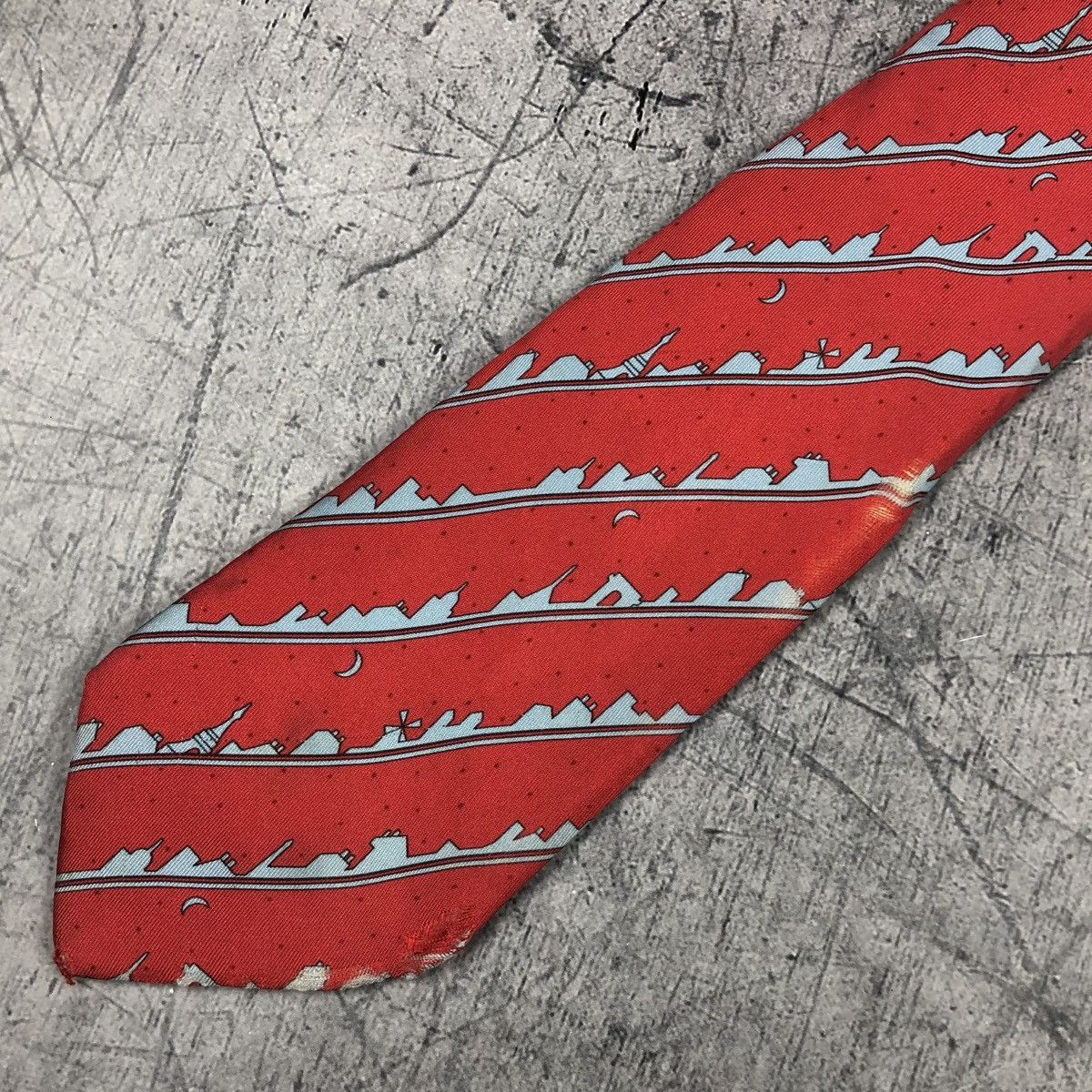 Hermes Hermes Distressed Paris Night Skyline Tie Size ONE SIZE - 4 Thumbnail