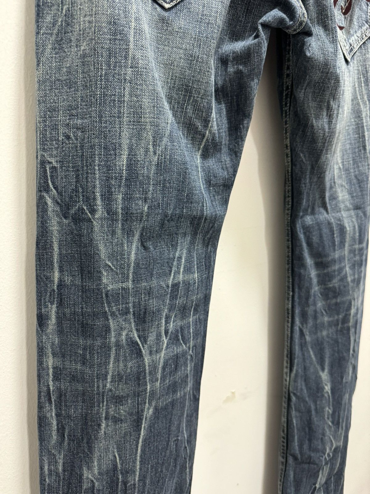 Japanese Brand JAPANESEBRAND WHISKERS PUNK STYLE DISTRESSED JEANS Size US 32 / EU 48 - 6 Thumbnail