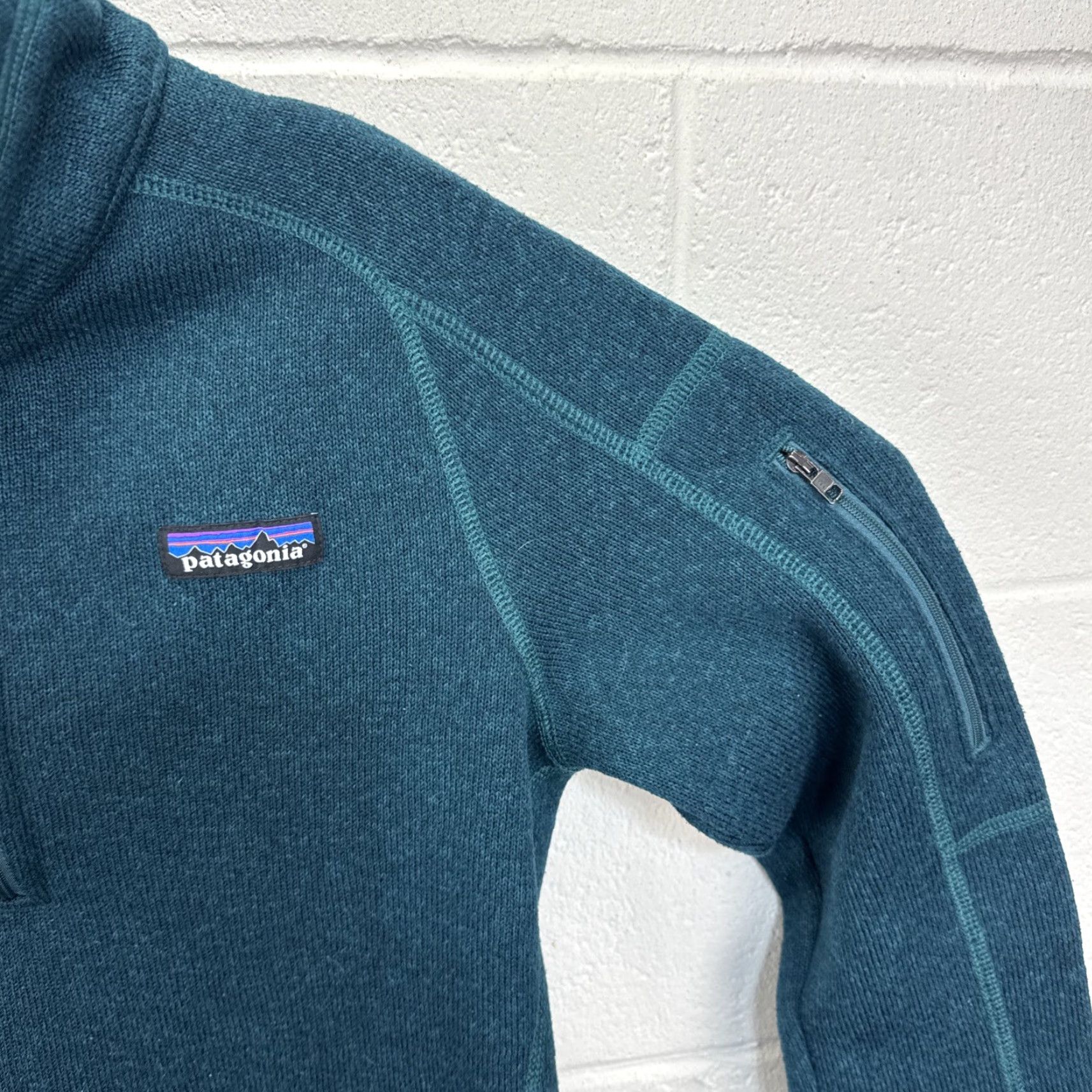 Patagonia Patagonia Sweater Women's 1/4-Zip Dark Borealis Green S Raglan Sleeve Pullover Casual Travel Fall Winter Regular Knit Zipper Size S / US 4 / IT 40 - 6 Thumbnail