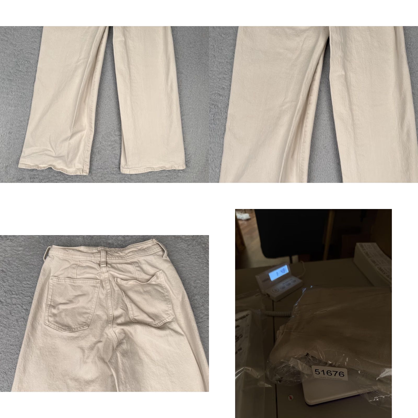Vintage Universal Thread Jeans Women 00 Beige Wide Leg Ankle High Rise Casual 22x28 Size 24" / US 00 / IT 34 - 10 Thumbnail