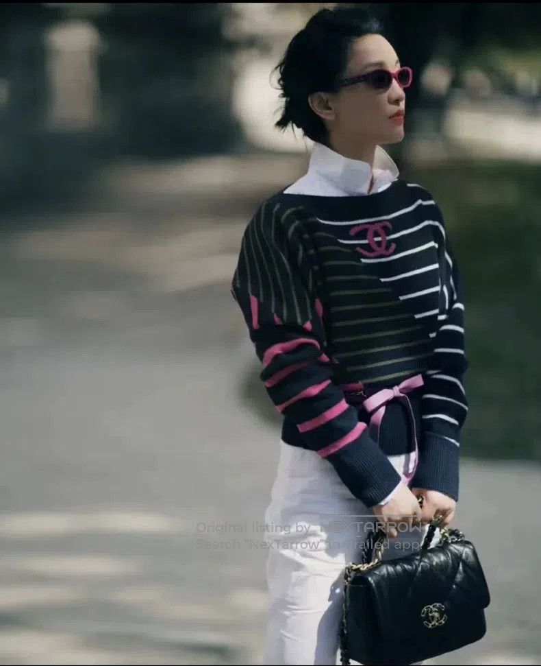 Chanel Chanel 20C colourful striped double C logo cashmere knitte Size XXS / US 00 / IT 34 - 1 Thumbnail