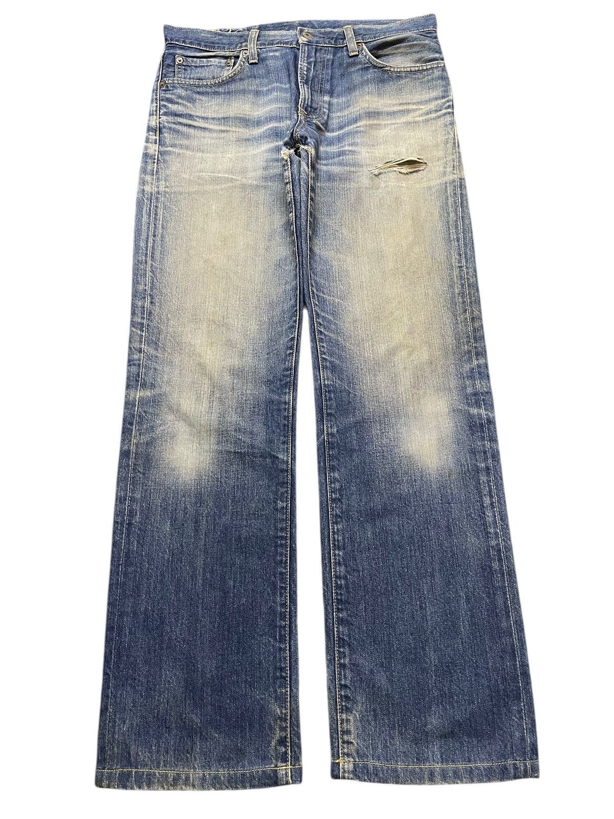 Uniqlo Vintage Japan Uniqlo Mud Wash Whiskers Distress Loose Jeans Size US 32 / EU 48 - 1 Thumbnail