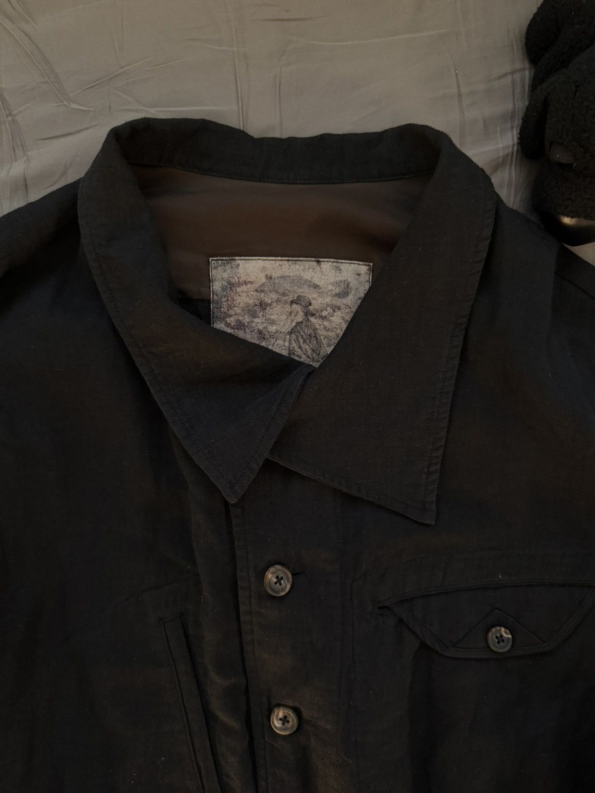 Ziggy Chen Ziggy Chen A/W 2024 Washed Black Button-Up Shirt – Size 46 Size US S / EU 44-46 / 1 - 4 Thumbnail