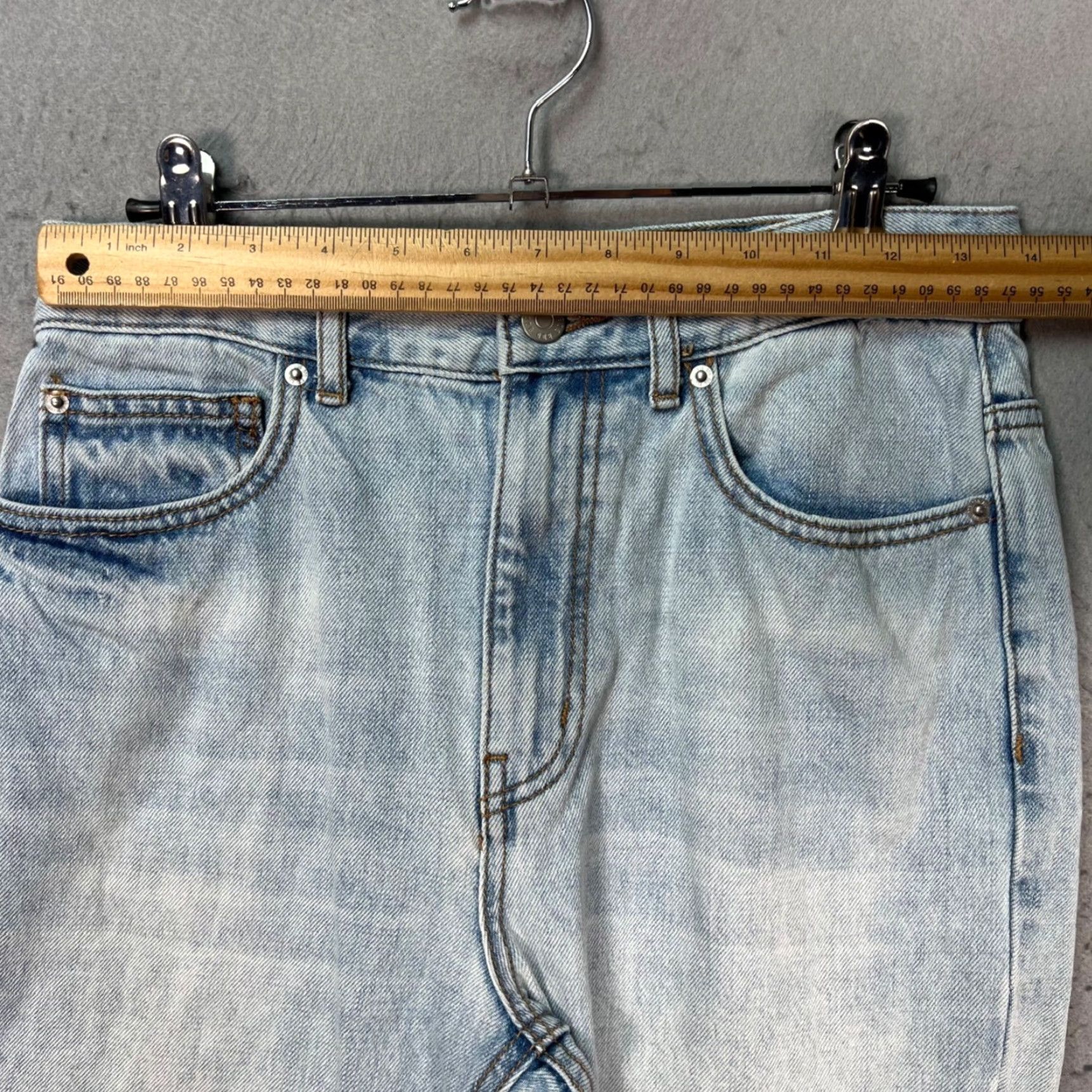 Bdg BDG Womens Jeans 27 Cowboy Tie-Dye Denim Mid-Rise 5-Pocket Straight Blue Denim Vintage No XS-? Size 27" / US 4 / IT 40 - 7 Thumbnail
