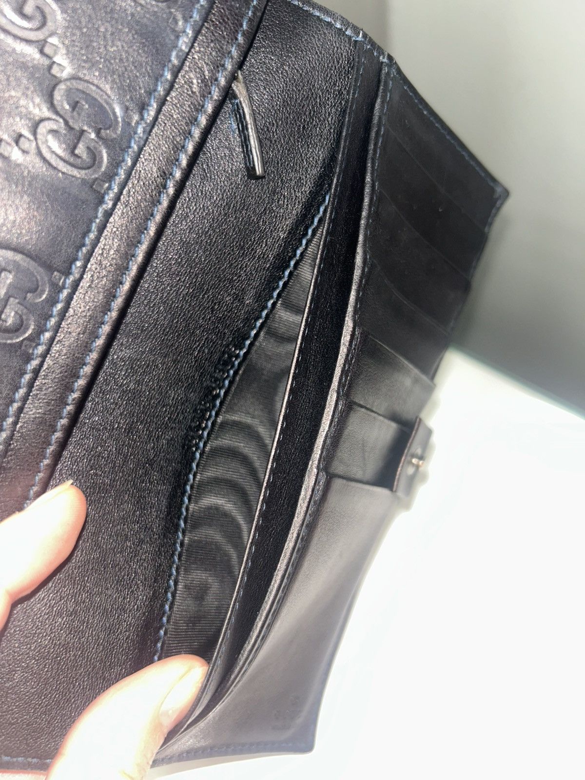 Gucci Gucci Guccissima Leather Dark Navy Blue Continental Wallet Size ONE SIZE - 8 Thumbnail