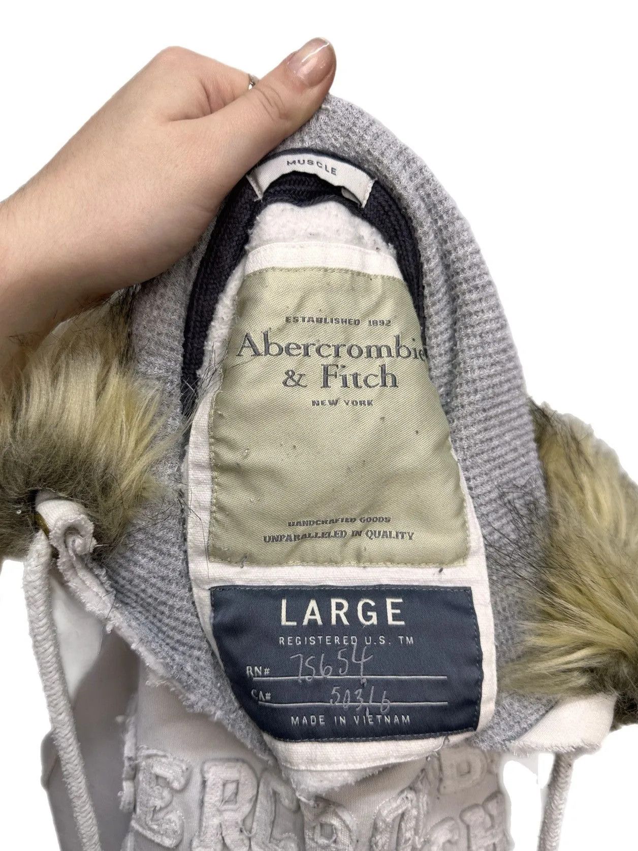 Abercrombie & Fitch Abercrombie White Classic Hoodie Y2K LGB Hysteric Style Size US L / EU 52-54 / 3 - 10 Thumbnail