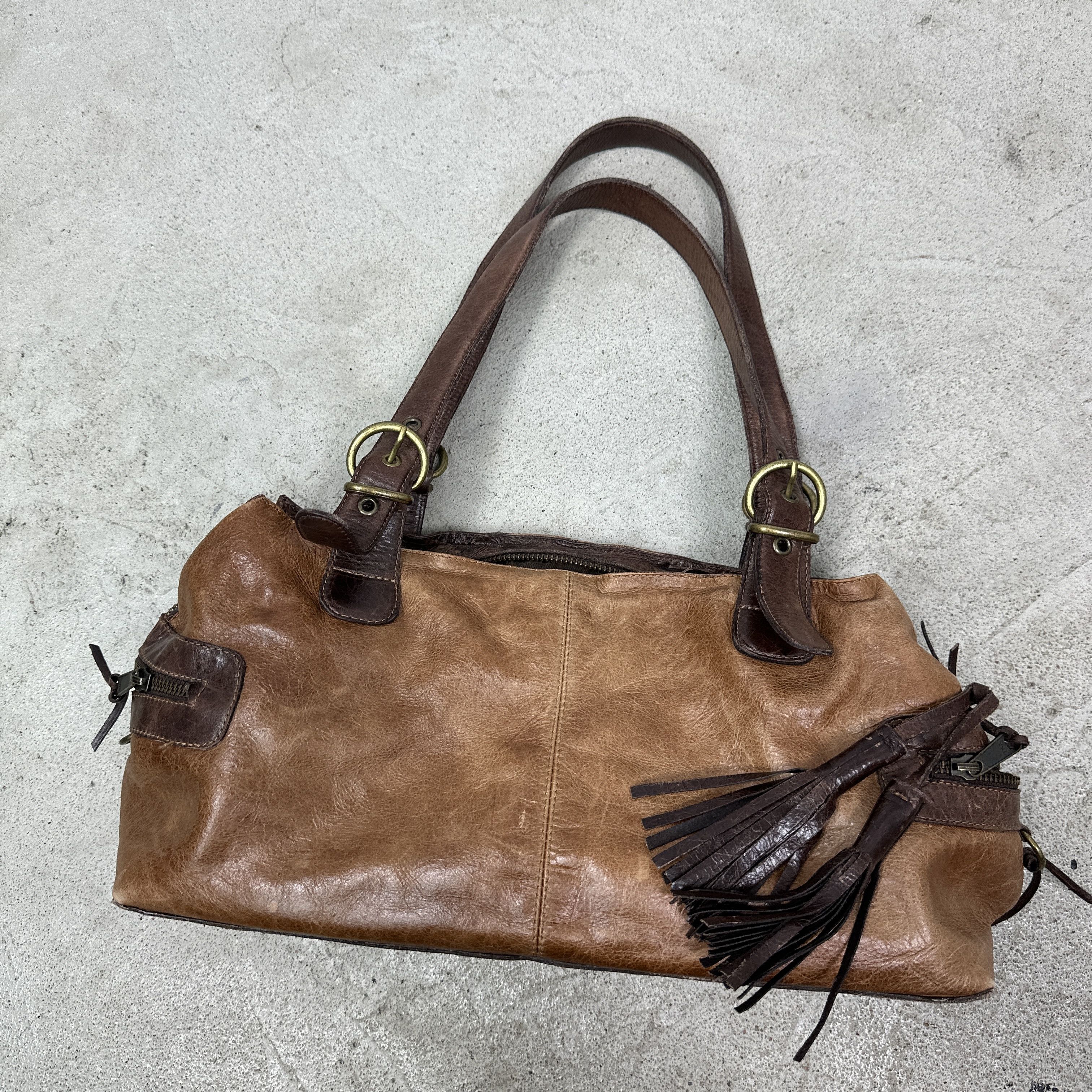 Vintage Vintage Leather Biker Fringles Bag Y2K Size ONE SIZE - 2 Thumbnail