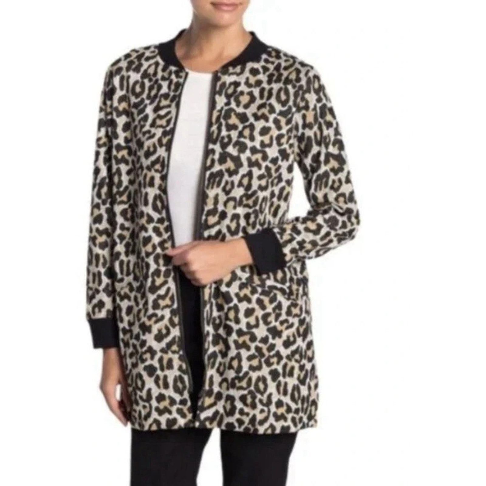 Anthropologie Sanctuary Anthropologie City Topper Zip Leopard Jacket/Coat Size S / US 4 / IT 40 - 1 Thumbnail