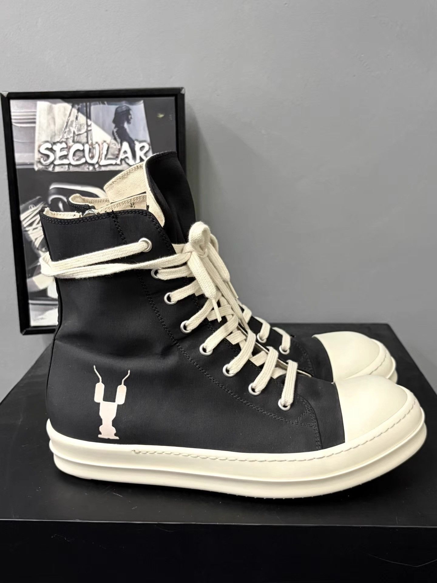 Rick Owens Rick Owens Drkshdw Satin High Top Jumbo Sneakers K34 Size US 7 / EU 40 - 4 Thumbnail
