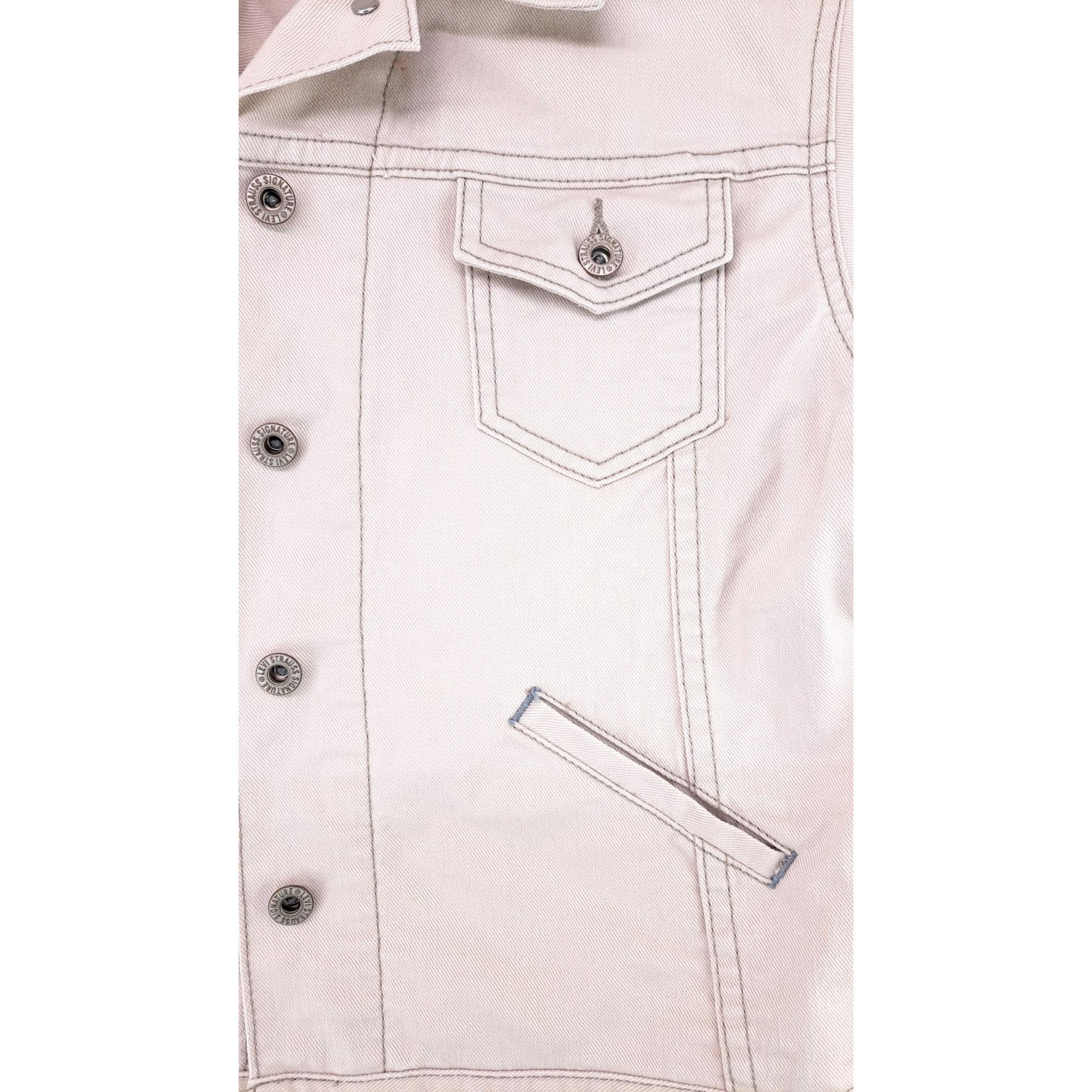 Levi's Levi Strauss Signature Women Medium Beige Denim Trucker Size M / US 6-8 / IT 42-44 - 4 Thumbnail