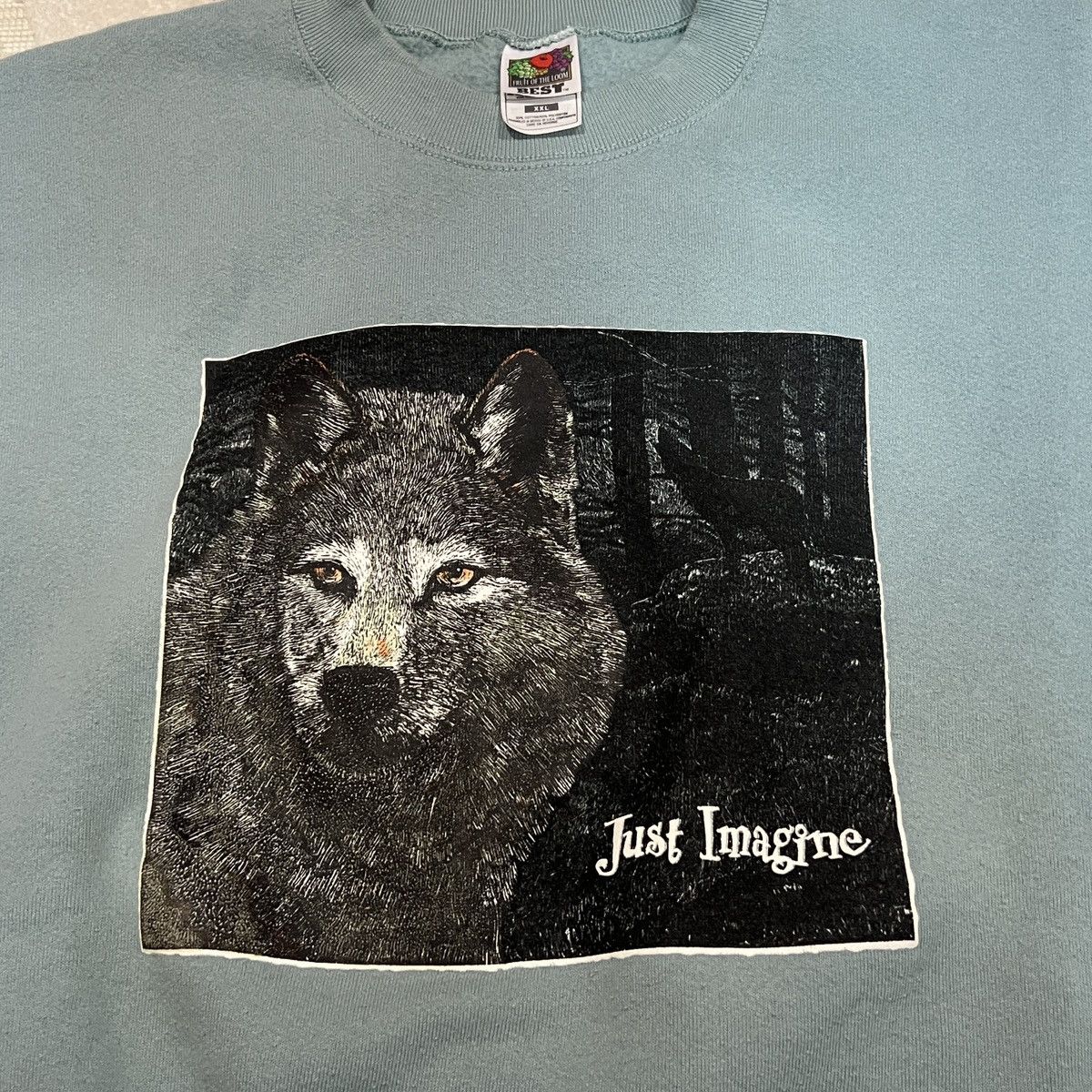 Fruit Of The Loom Vintage 90s Wolf Dog Animal Nature Crewneck Sweatshirt XXL Size US XXL / EU 58 / 5 - 2 Thumbnail