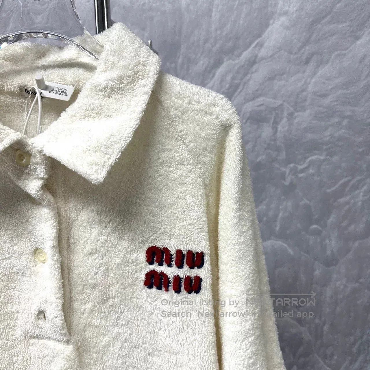 Miu Miu miumiu towel embroidered polo sweatshirt XS. Size US XS / EU 42 / 0 - 4 Thumbnail
