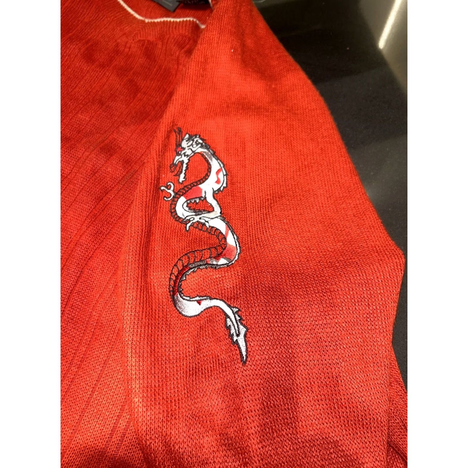 Anchor Blue VINTAGE 90s Dragon Embroidered Anchor Blue Long Sleeve Sweater Mens XL Gray Knit Pullover Size US XL / EU 56 / 4 - 4 Thumbnail