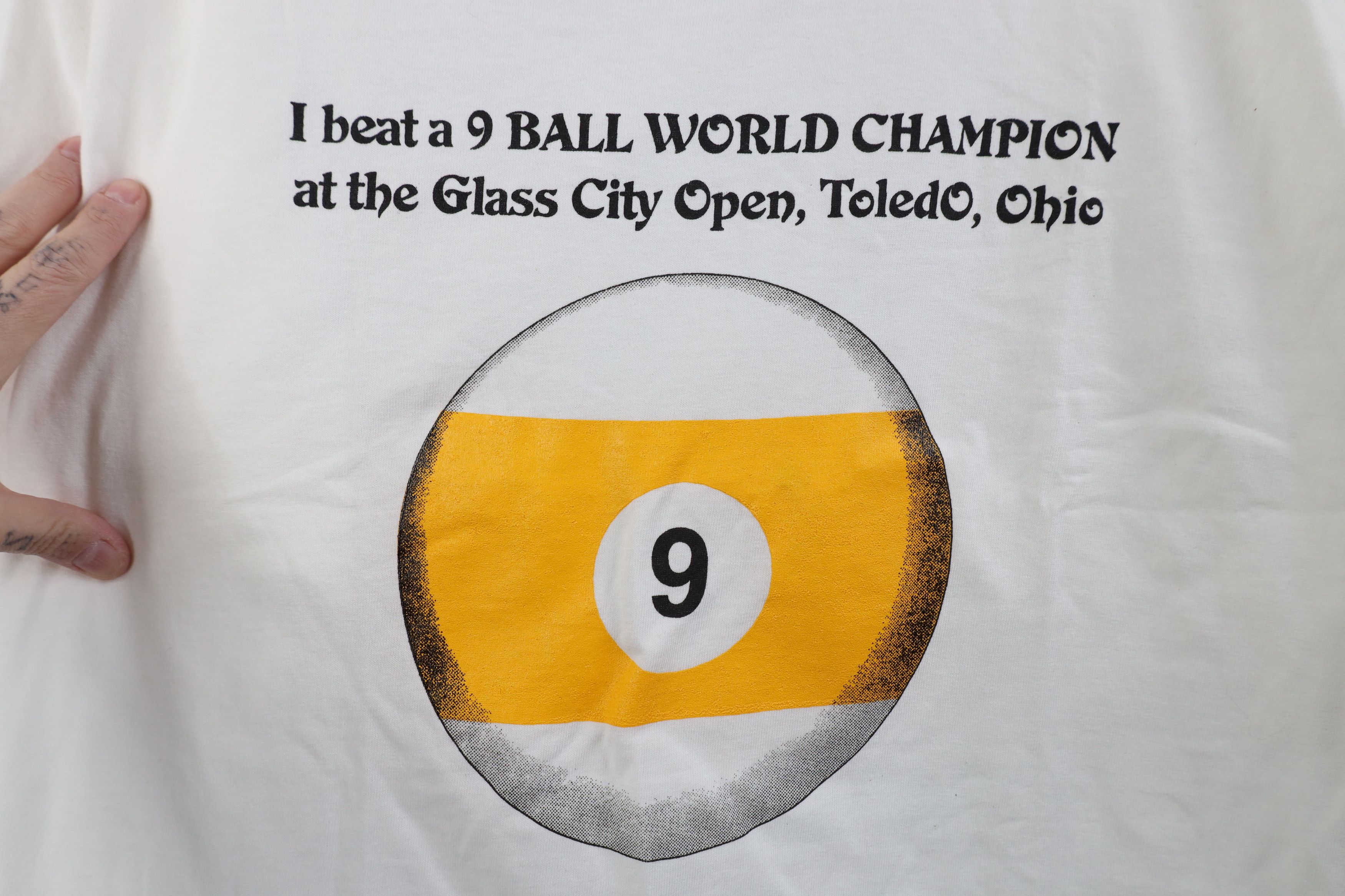 Vintage Vintage 90s Y2K 9 Ball World Champion Glass Open T-Shirt Size US XL / EU 56 / 4 - 4 Thumbnail