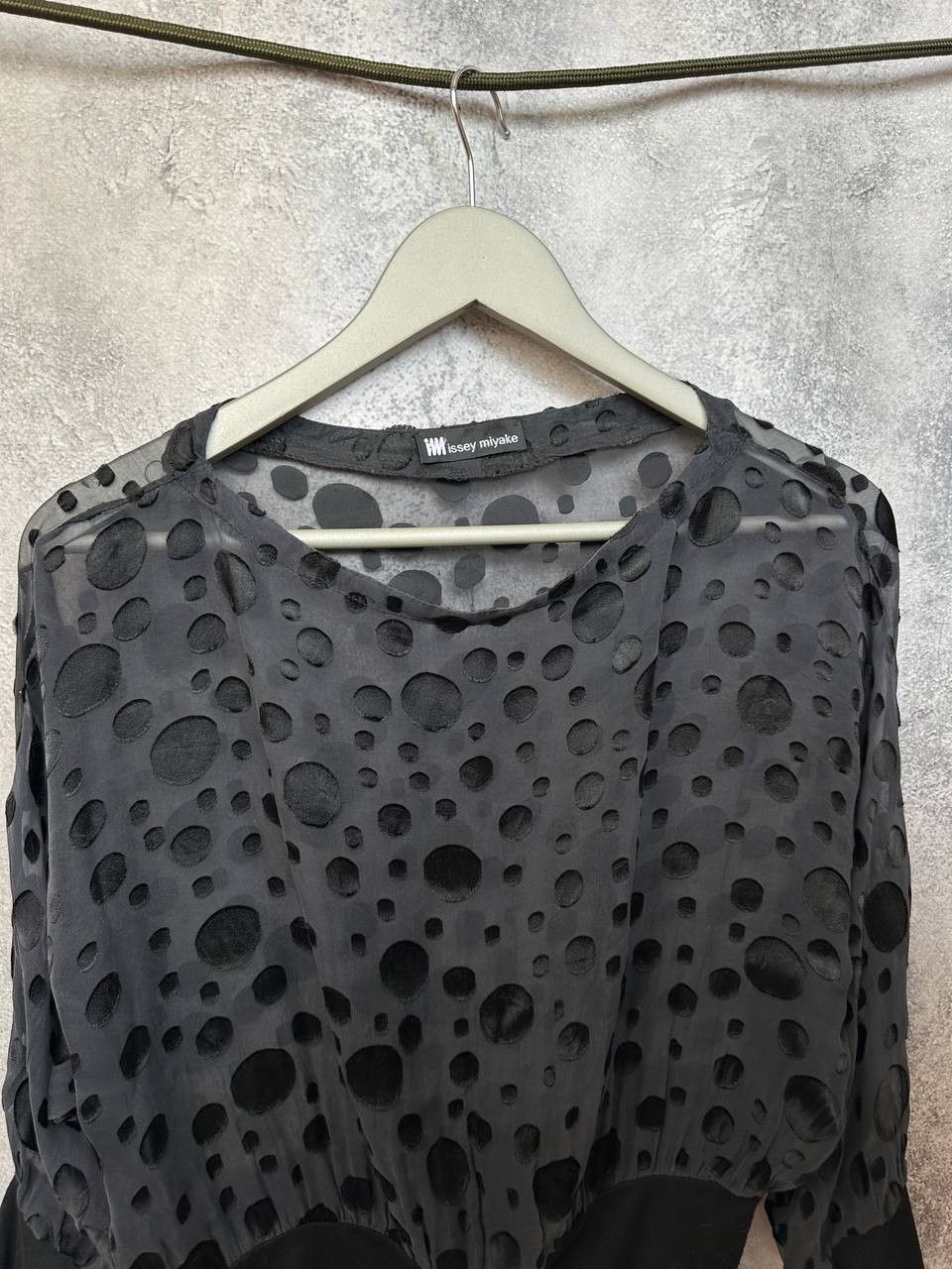Issey Miyake Issey Miyake Sheer Polka Dot Blouse Vintage Black Japan Size M / US 6-8 / IT 42-44 - 5 Thumbnail