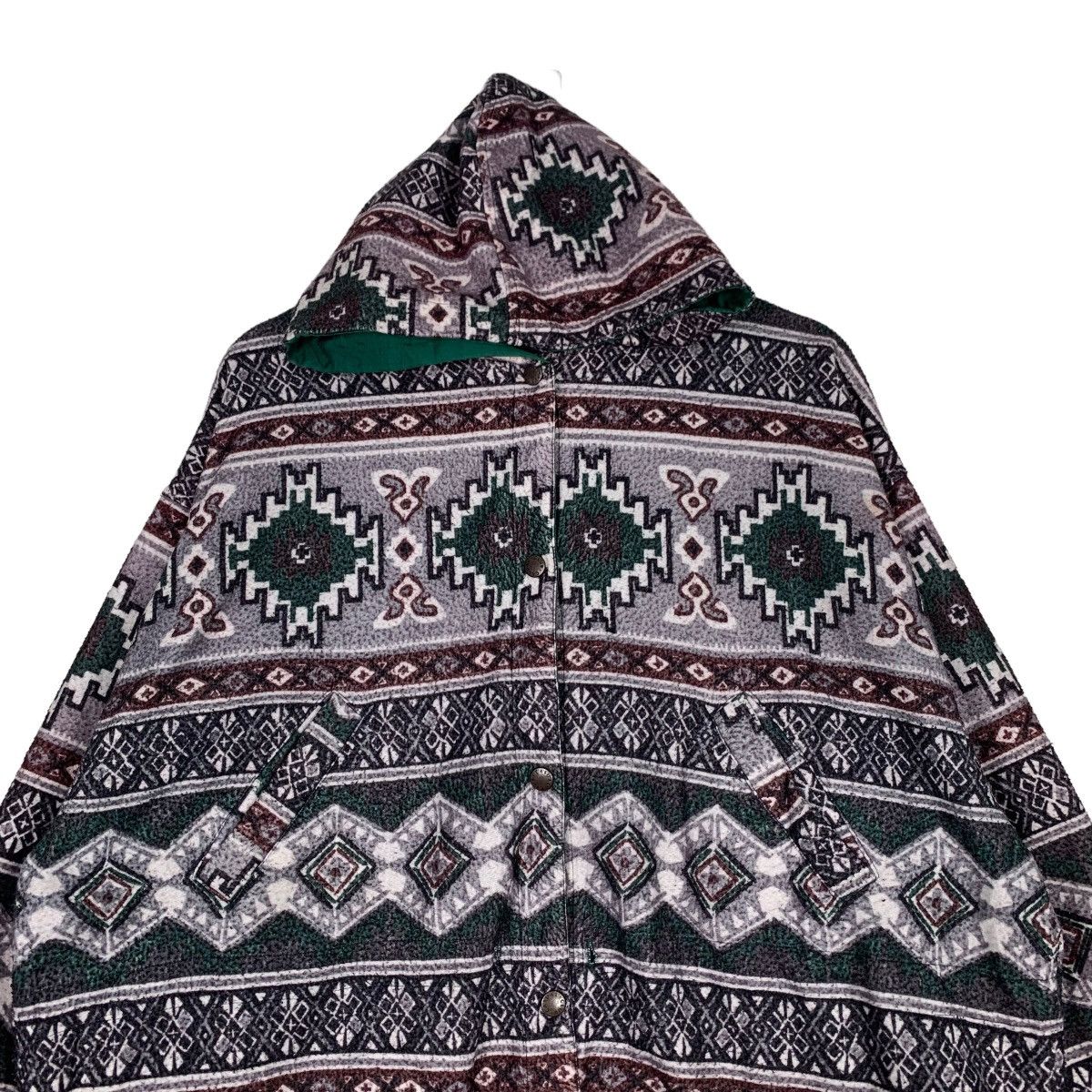 Vintage Native Navajo Overprint Reversible Hooded Jacket #0414-C19 Size US L / EU 52-54 / 3 - 2 Thumbnail