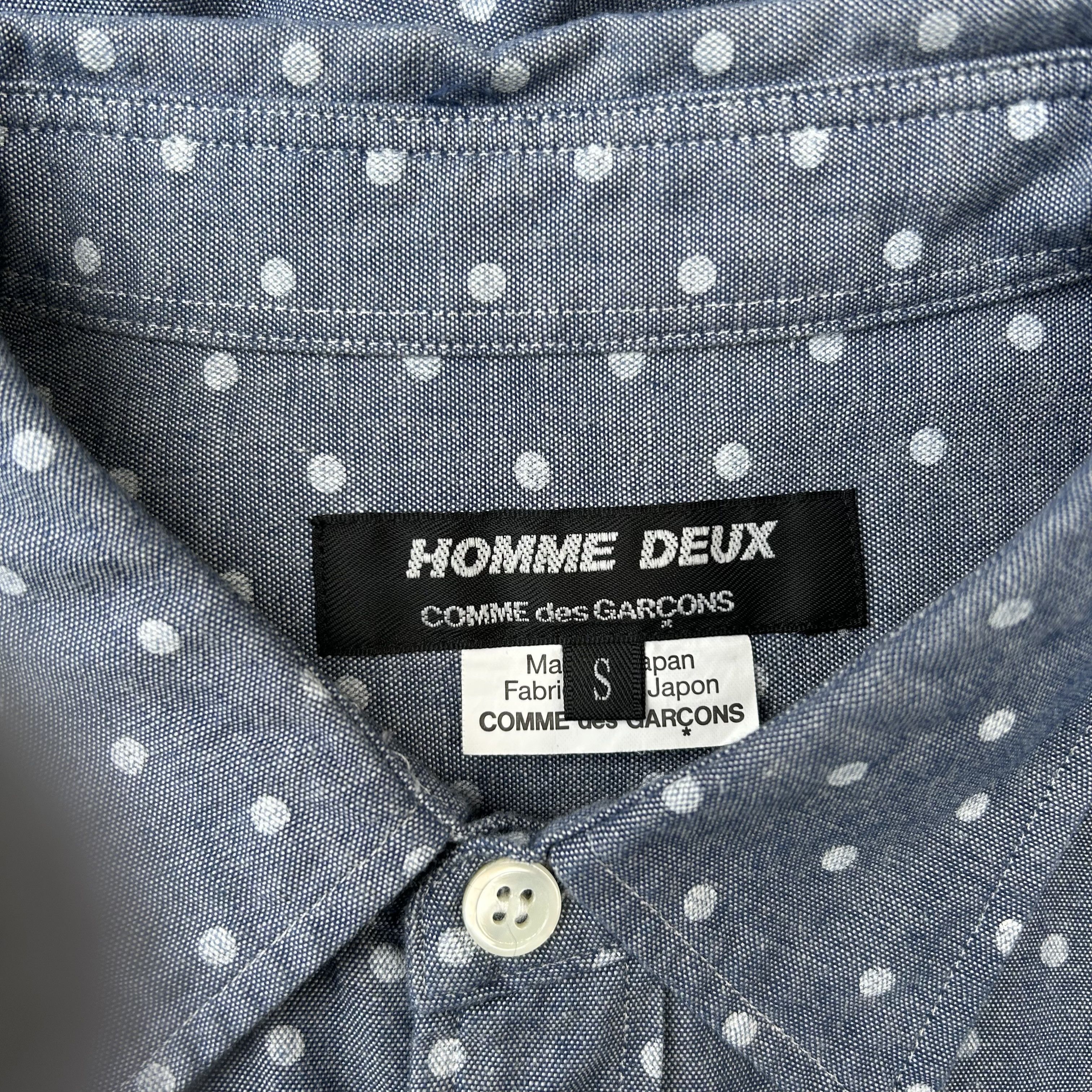 Comme des Garcons CDG Homme Deux Light Blue Polka Dot Shirt Button Up Size US S / EU 44-46 / 1 - 6 Thumbnail
