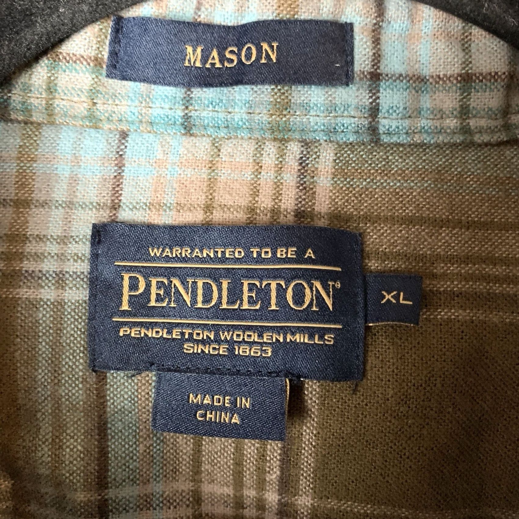 Pendleton Pendleton Shirt Mens XL Multicolor Plaid Mason 100% Cotton Long Sleeve Flannel Size US XL / EU 56 / 4 - 3 Thumbnail