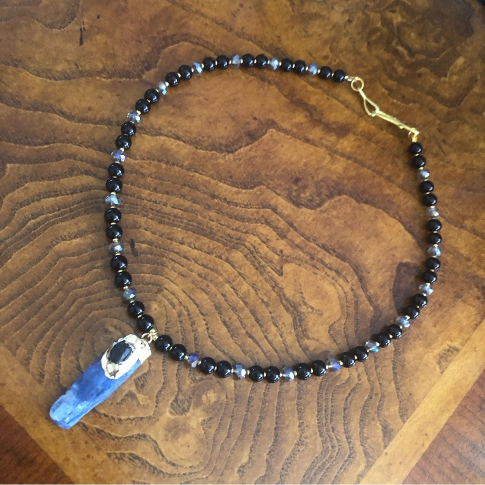 Handmade Handcrafted repurpose kyanite and black onyx Pearl necklace Size ONE SIZE - 9 Thumbnail