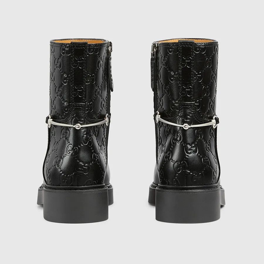 Gucci oc11z526 Women's Slim Horsebit Ankle Boots in Black Size US 7 / IT 37 - 6 Thumbnail