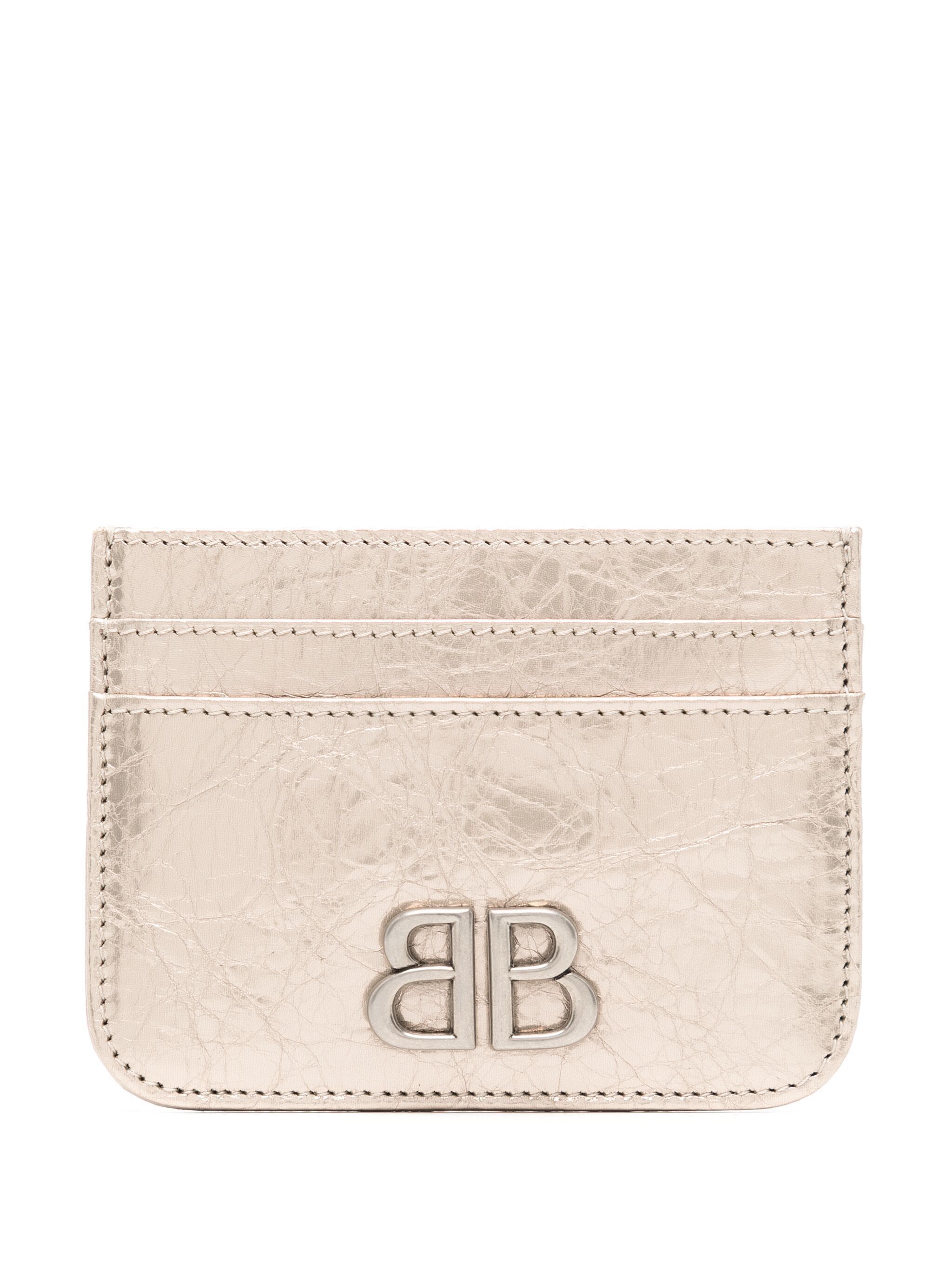 Balenciaga o1srvl11e1124 Size: OS / Monaco Card Holder Metallized Beige Size ONE SIZE - 1 Thumbnail