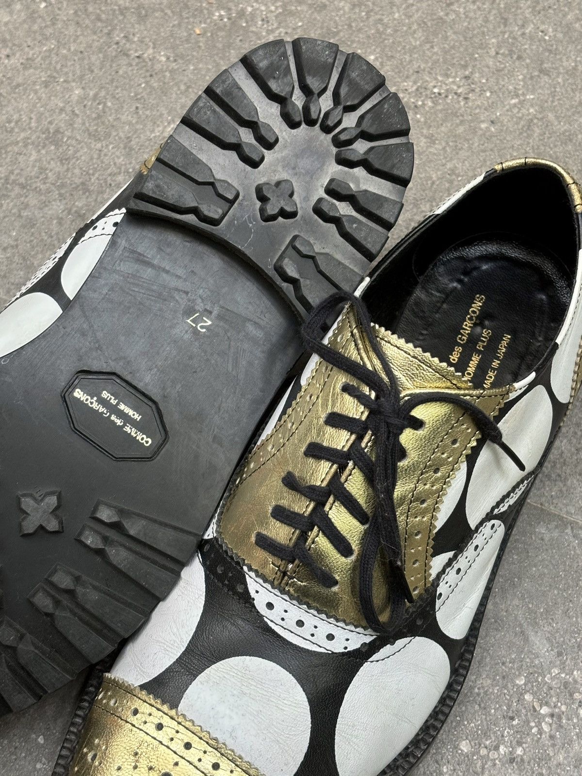 Comme des Garcons Homme Plus Comme Des Garçons | Dot Pollock Print Leather Shoes Size US 9 / EU 42 - 4 Thumbnail